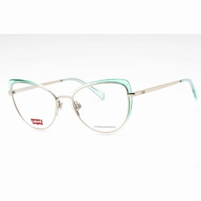 Levi's Women's Eyeglasses - Azure Grey Metal Full Rim Cat Eye Frame | LV 1050 0AS1 00