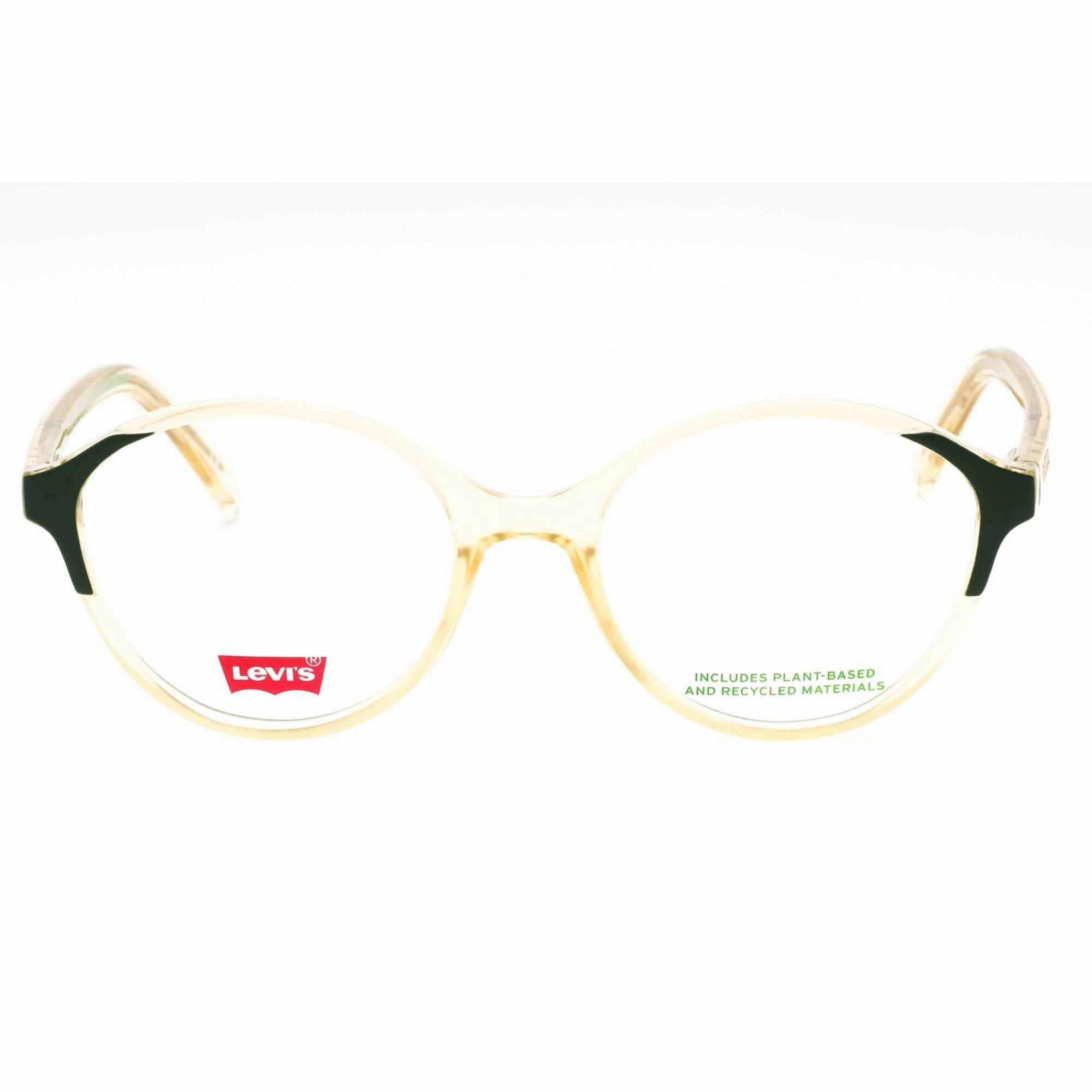 Levi's Women's Eyeglasses - Green Plastic Full Rim Round Shape Frame | LV 1054 01ED 00