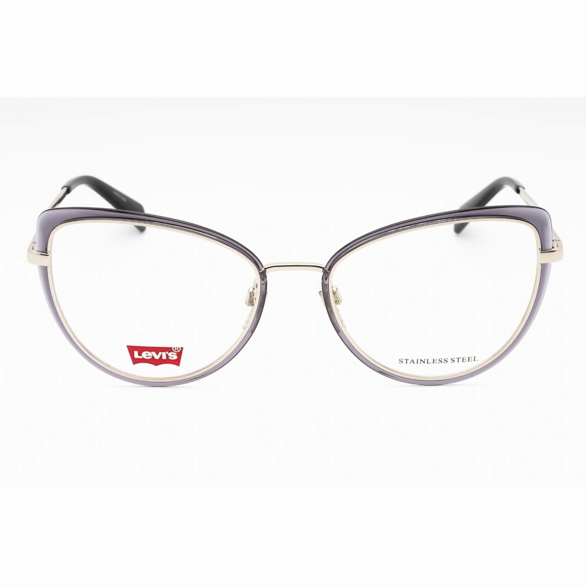 Levi's Women's Eyeglasses - Grey Metal Full Rim Cat Eye Shape Frame | LV 1050 0KB7 00