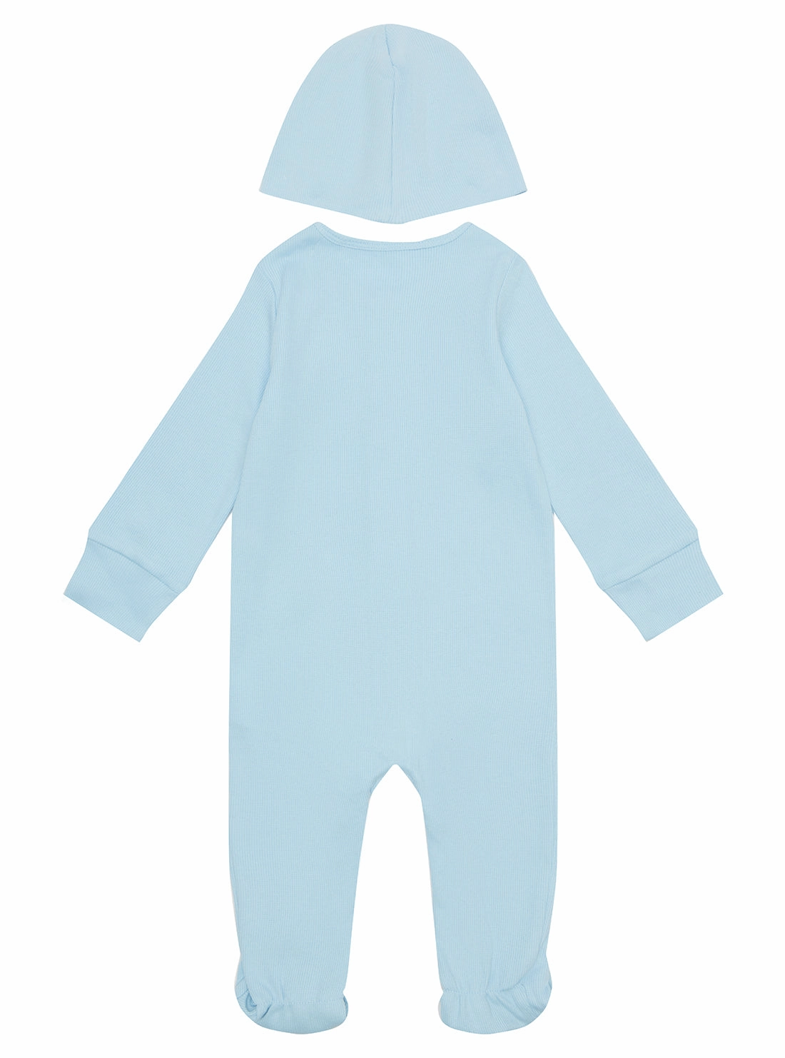 Light Blue Stretch Overall with Hat (0-12M)