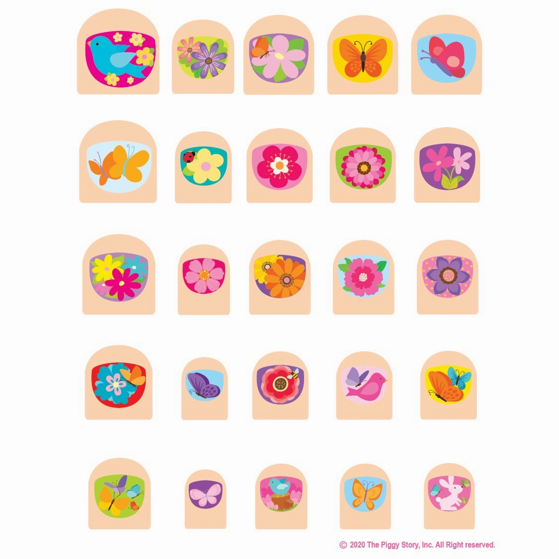 Lil' Fingers Nail Art - 25 Scented Nail Stickers - Spring Fling
