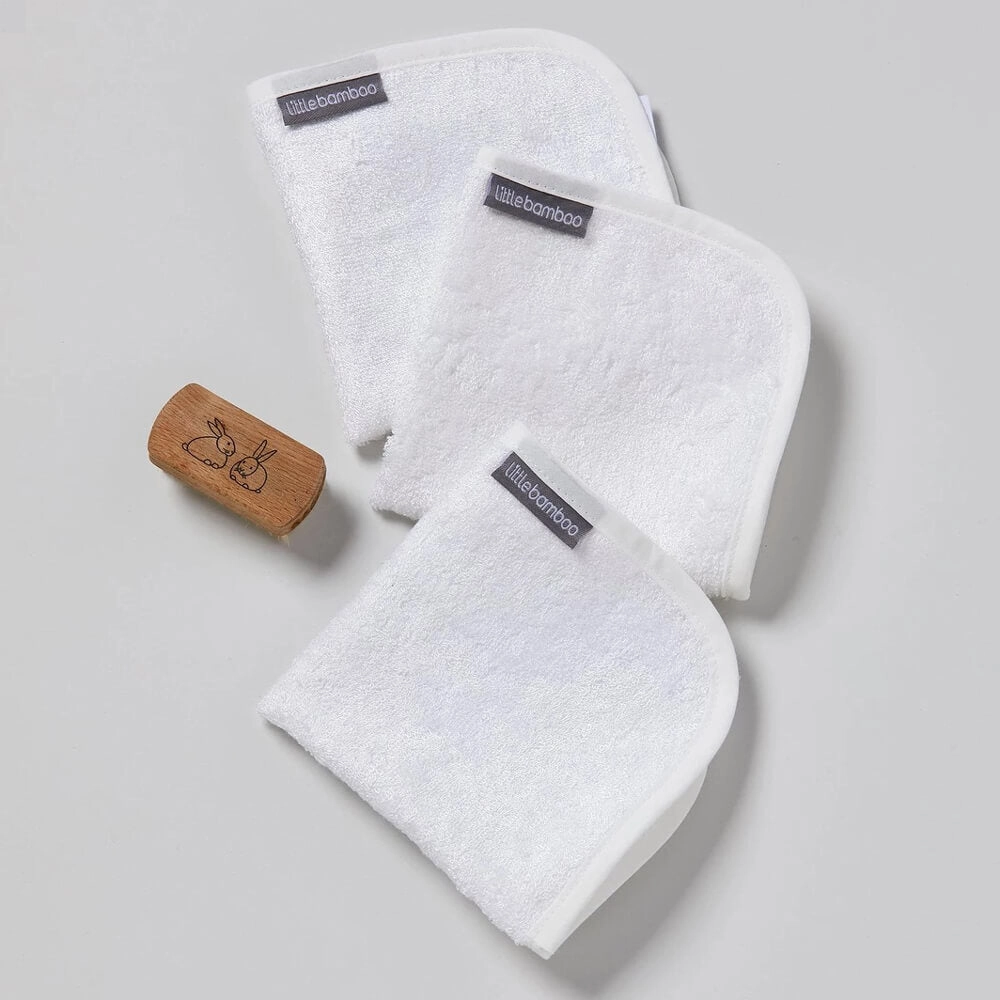 Little Bamboo Towelling Washers 3 Pack