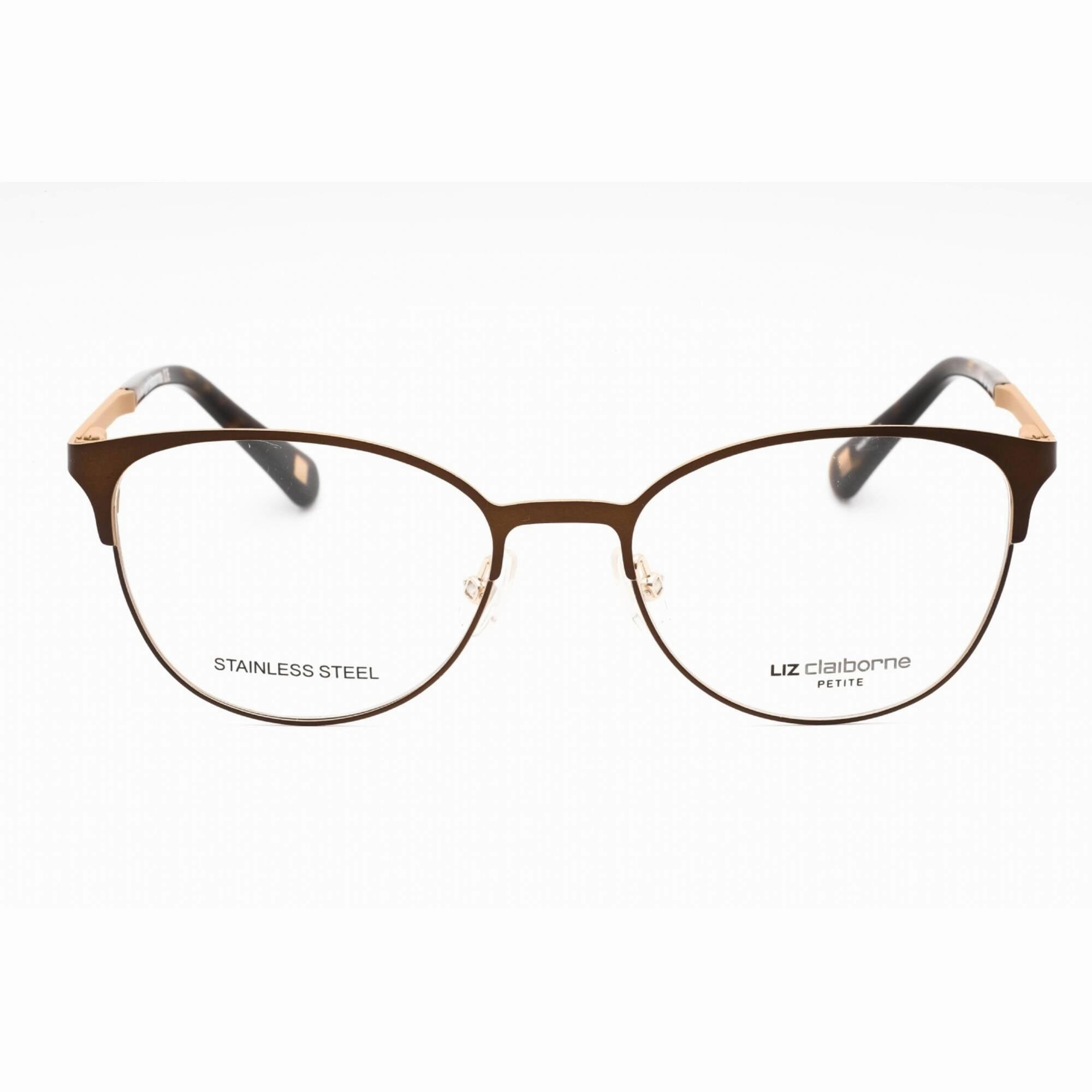 Liz Claiborne Women's Eyeglasses - Matte Brown Metal Cat Eye Frame | L 445 04IN 00