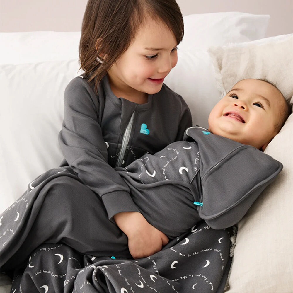 Love To Dream Transition Bag 1.5T Stretch Cotton Fleece Moon And Back Charcoal