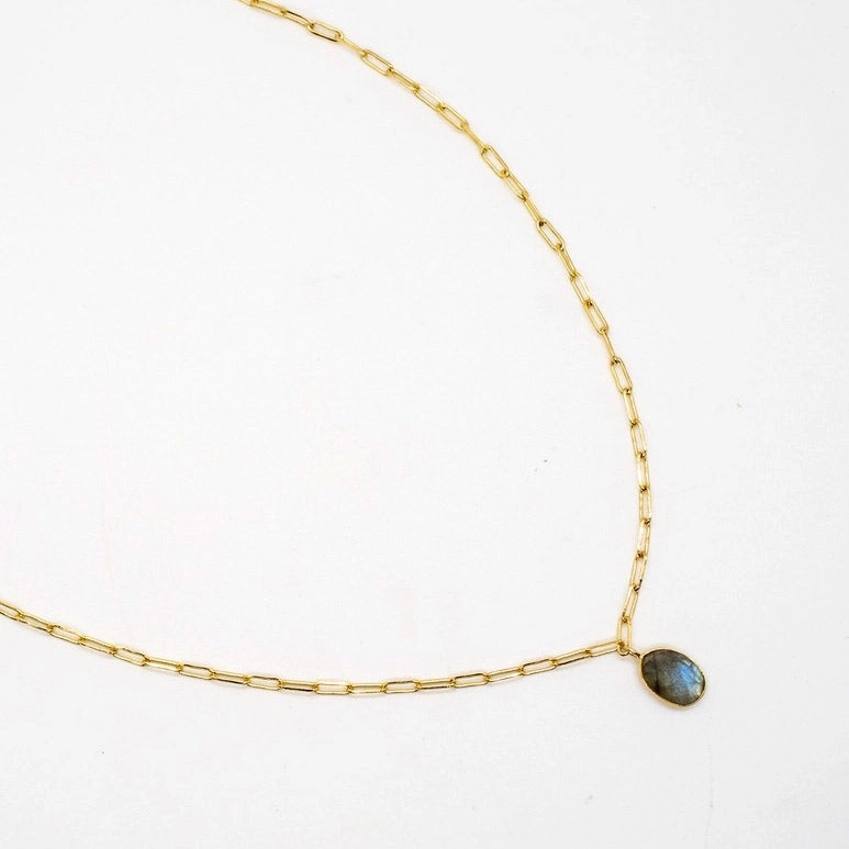 Lovely Labradorite Paperclip Necklace, India
