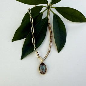 Lovely Labradorite Paperclip Necklace, India