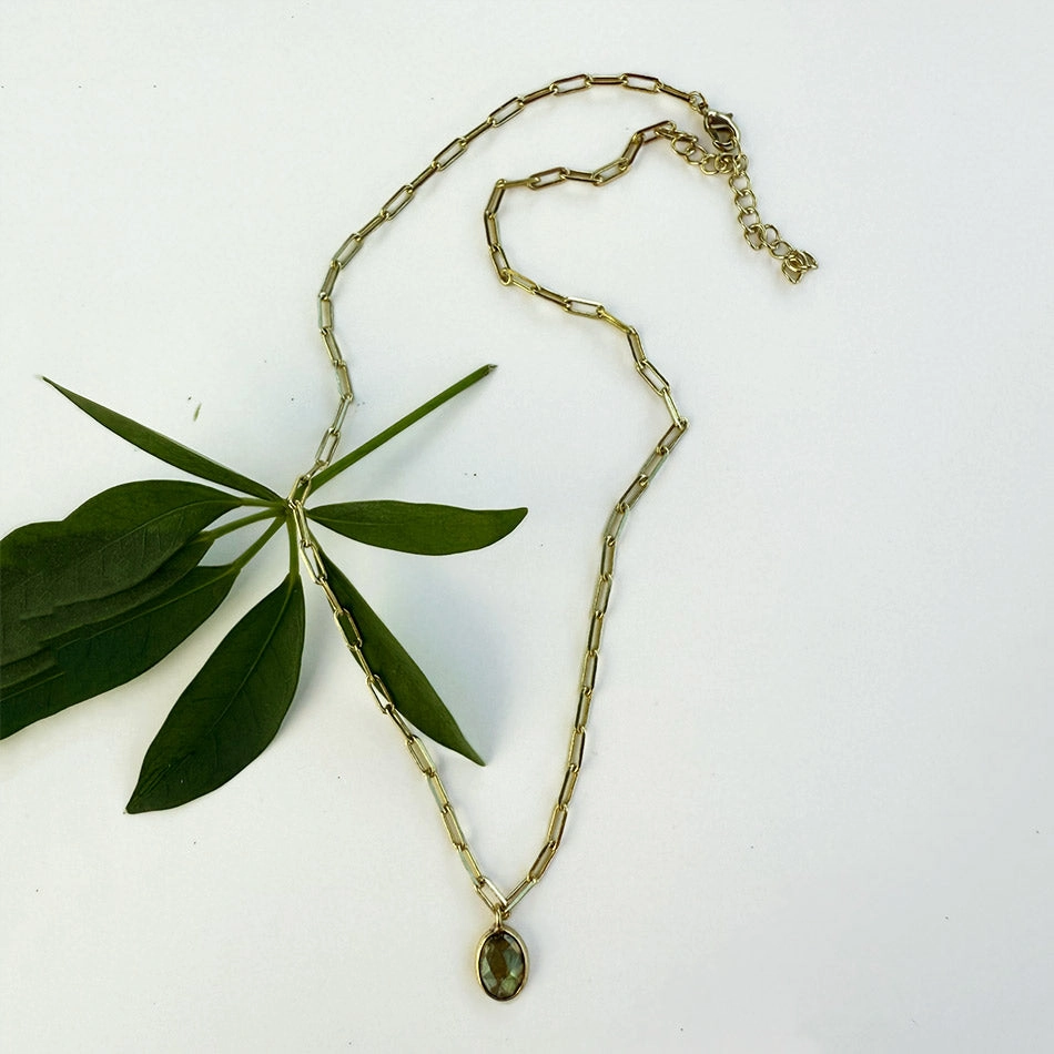 Lovely Labradorite Paperclip Necklace, India