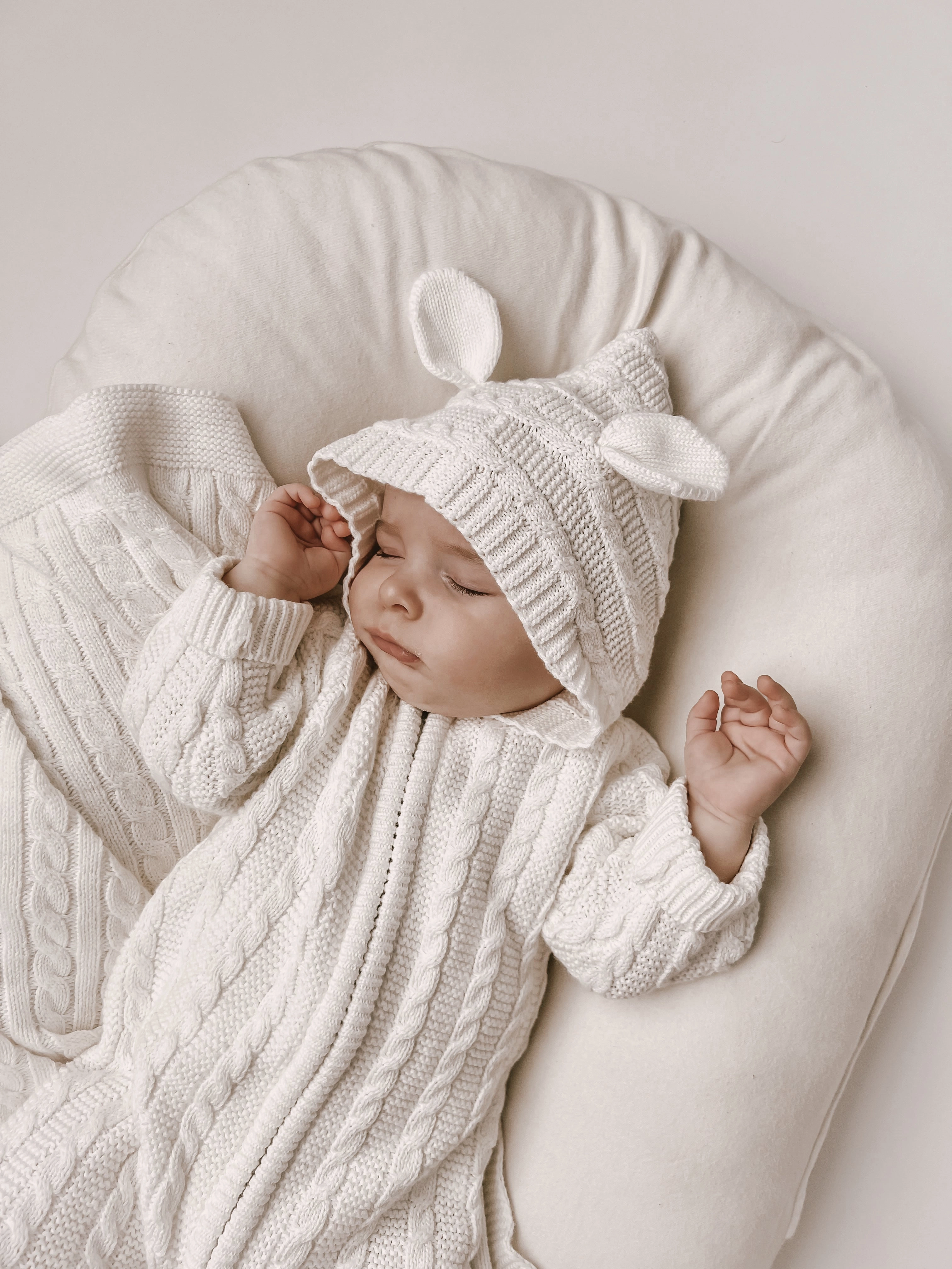 Luna   Luca Baby Bear Jumpsuit | White