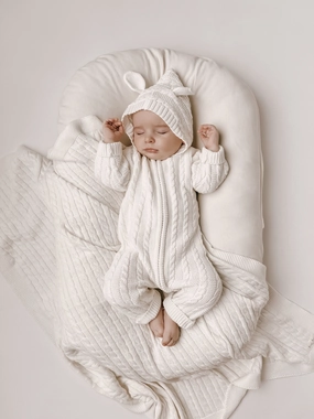 Luna   Luca Baby Bear Jumpsuit | White