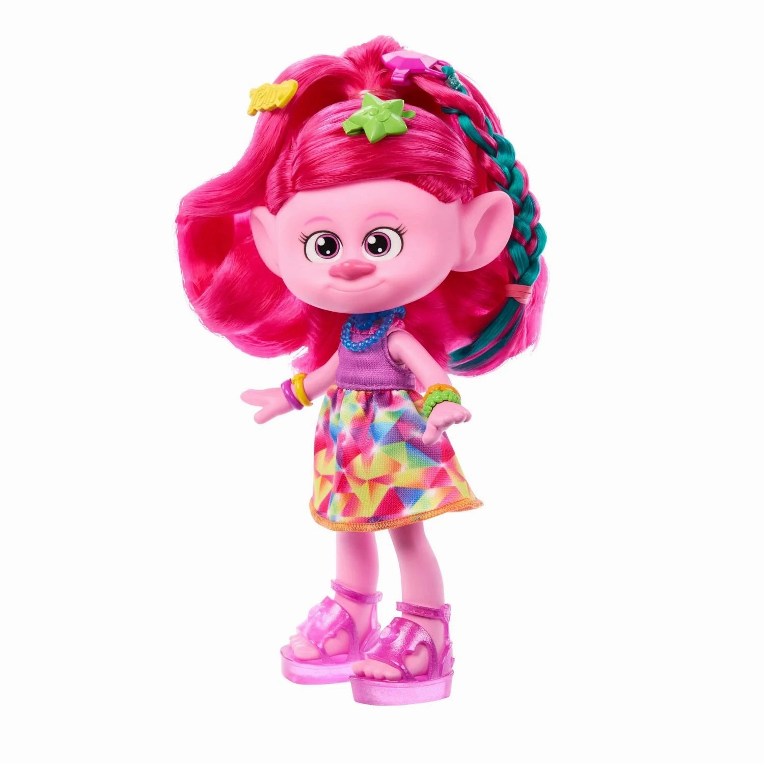 Mattel Dream Works Trolls Band Together Hair-tastic Queen Poppy Fashion Doll & 15  Hairstyling Accessories, Ages 3 