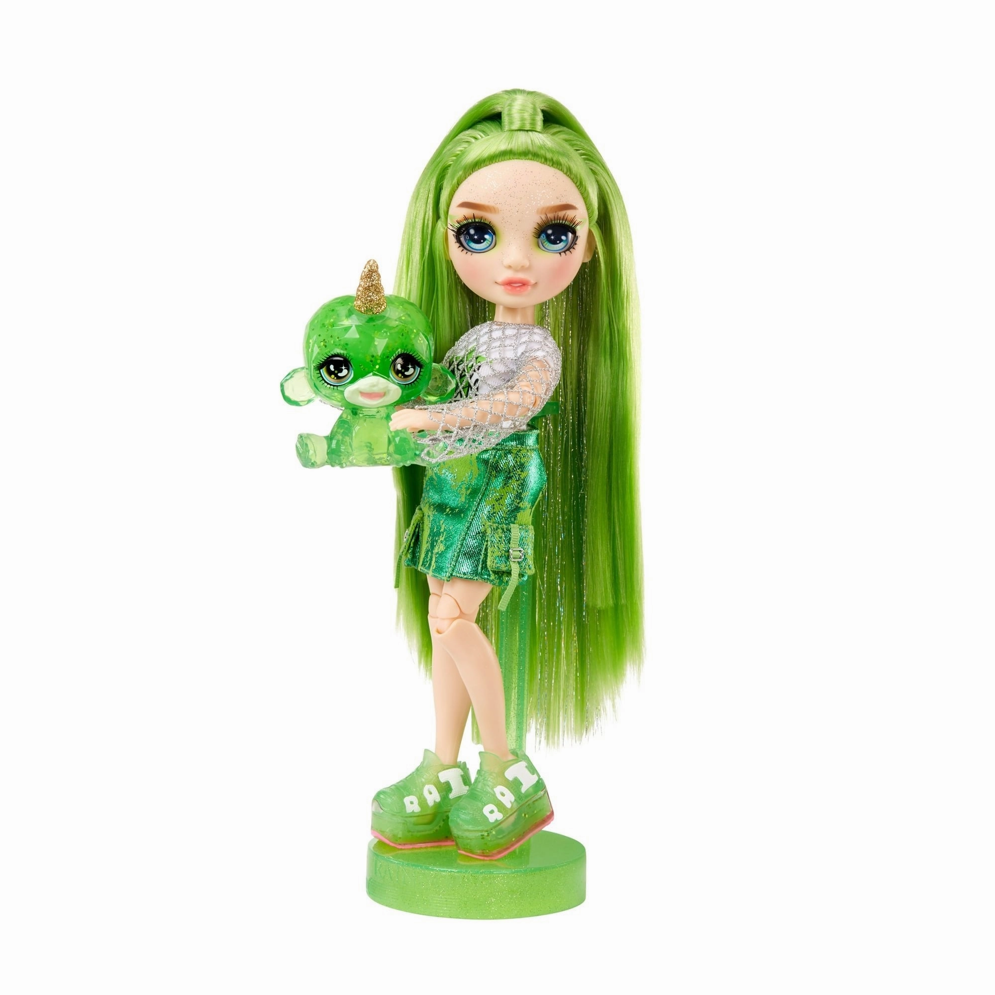 MGA Entertainment 503408 Rainbow High 11" Jade Green Doll With Yeti Pet & DIY Sparkle Slime Kit