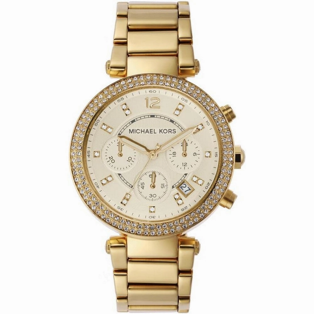 Michael Kors Parker Women's Watch  Stainless Steel and Pavé Crystal Watch for Women with Steel Leather or Silicone Band