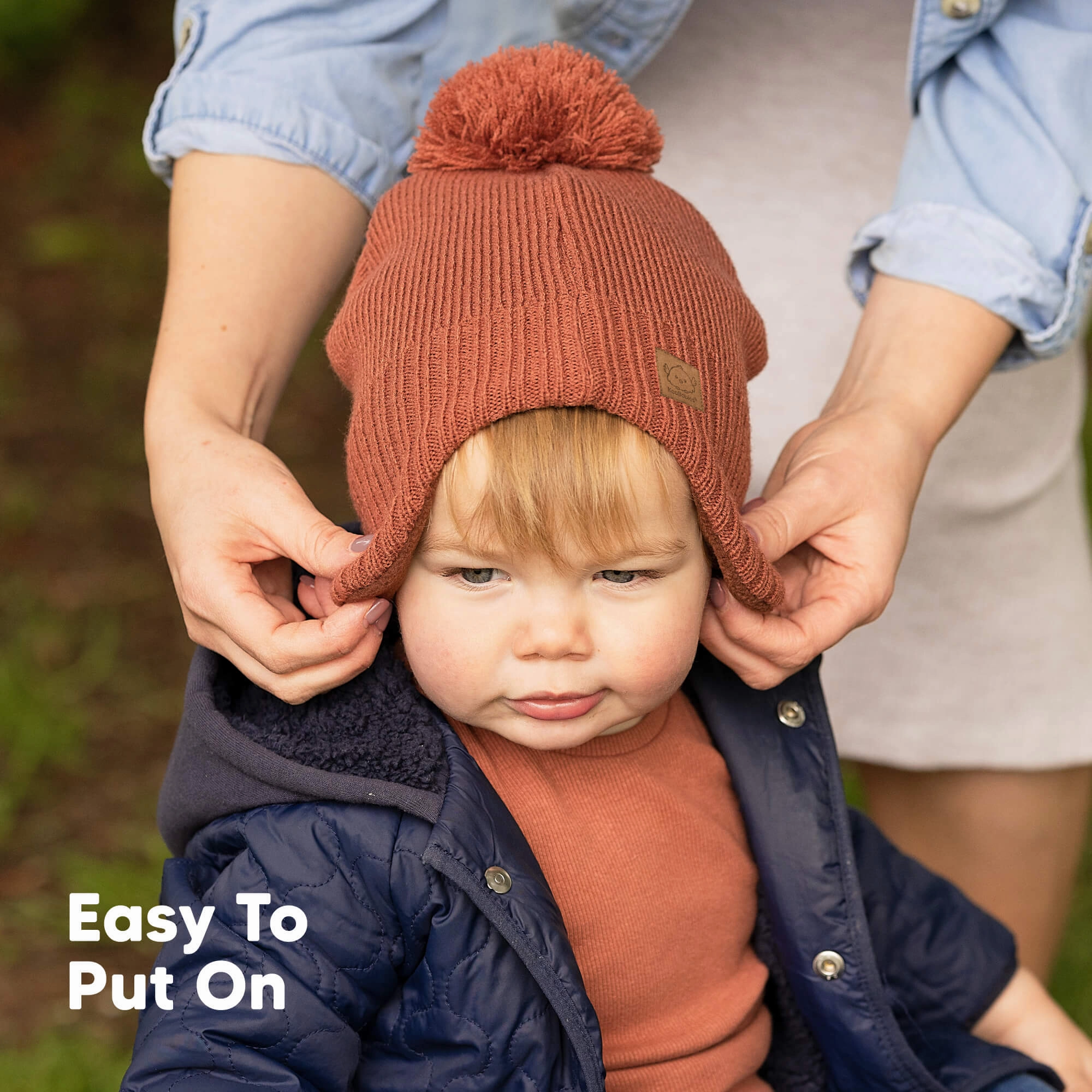 Muff Knitted Beanie (Tea Rose)