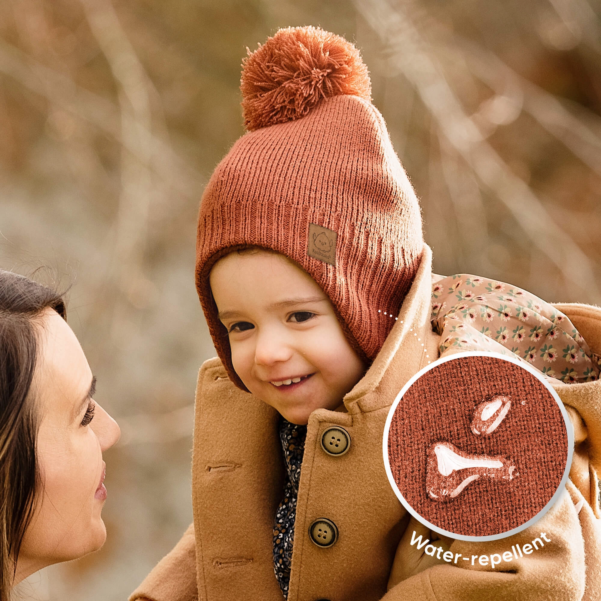 Muff Knitted Beanie (Tea Rose)