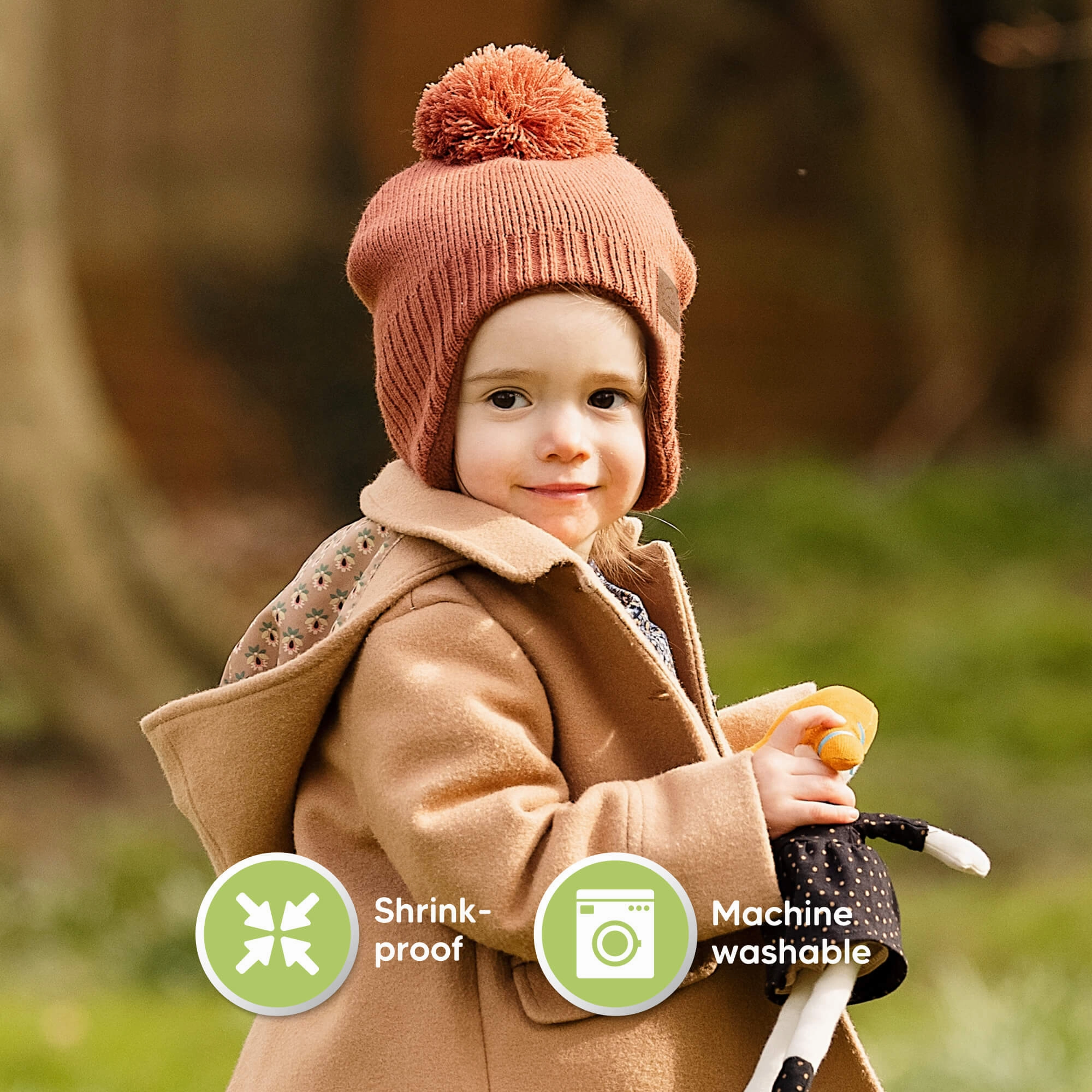 Muff Knitted Beanie (Tea Rose)