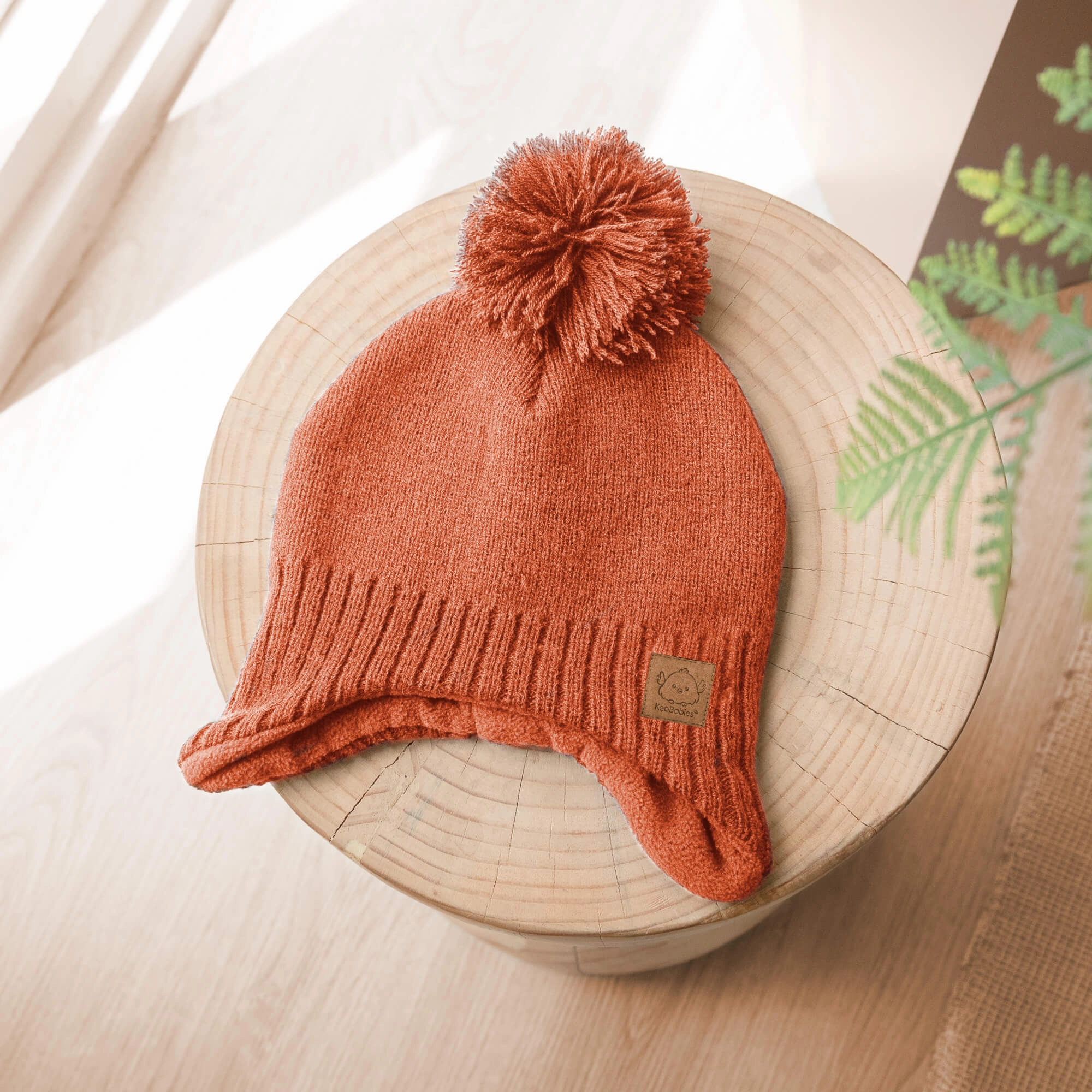 Muff Knitted Beanie (Tea Rose)