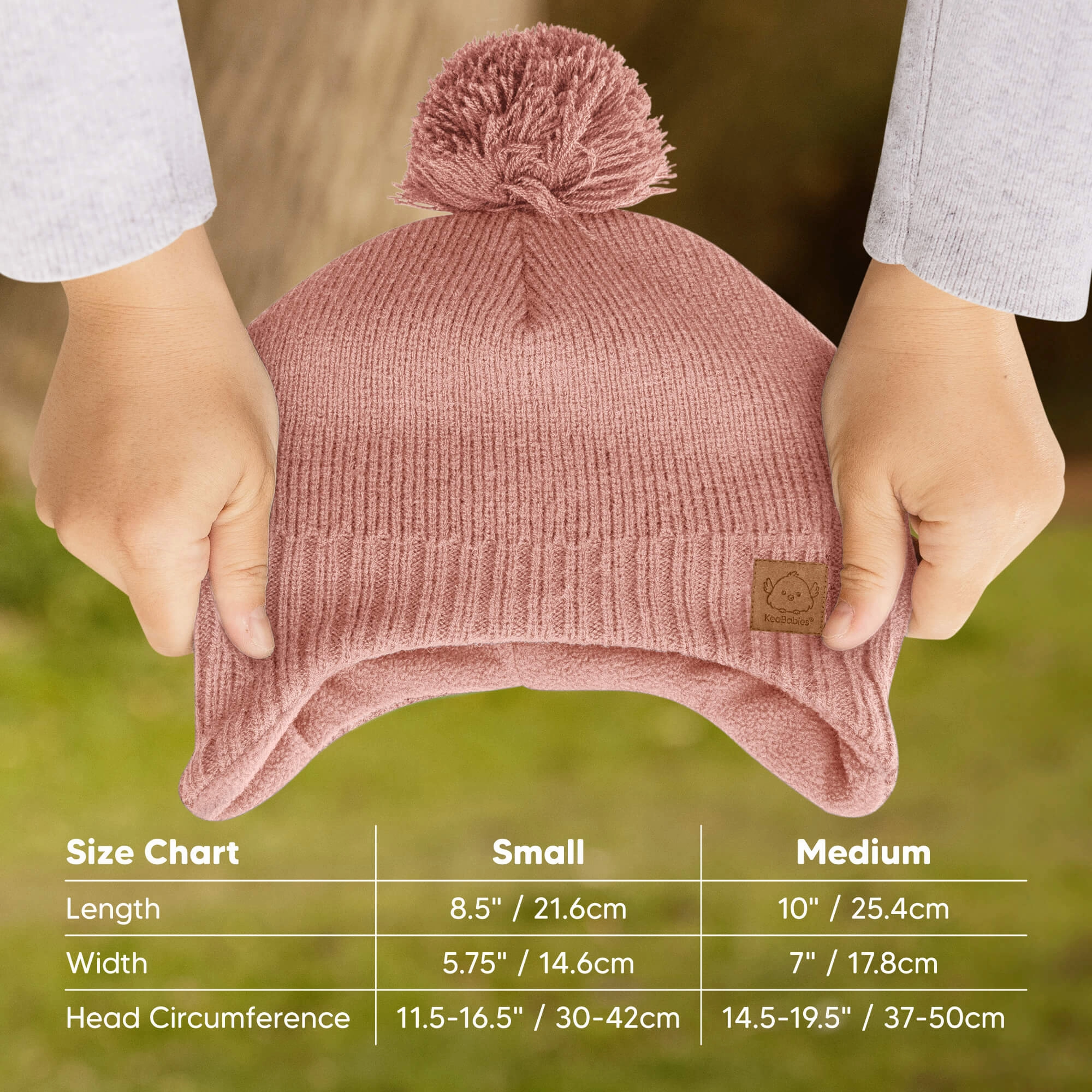 Muff Knitted Beanie (Tea Rose)