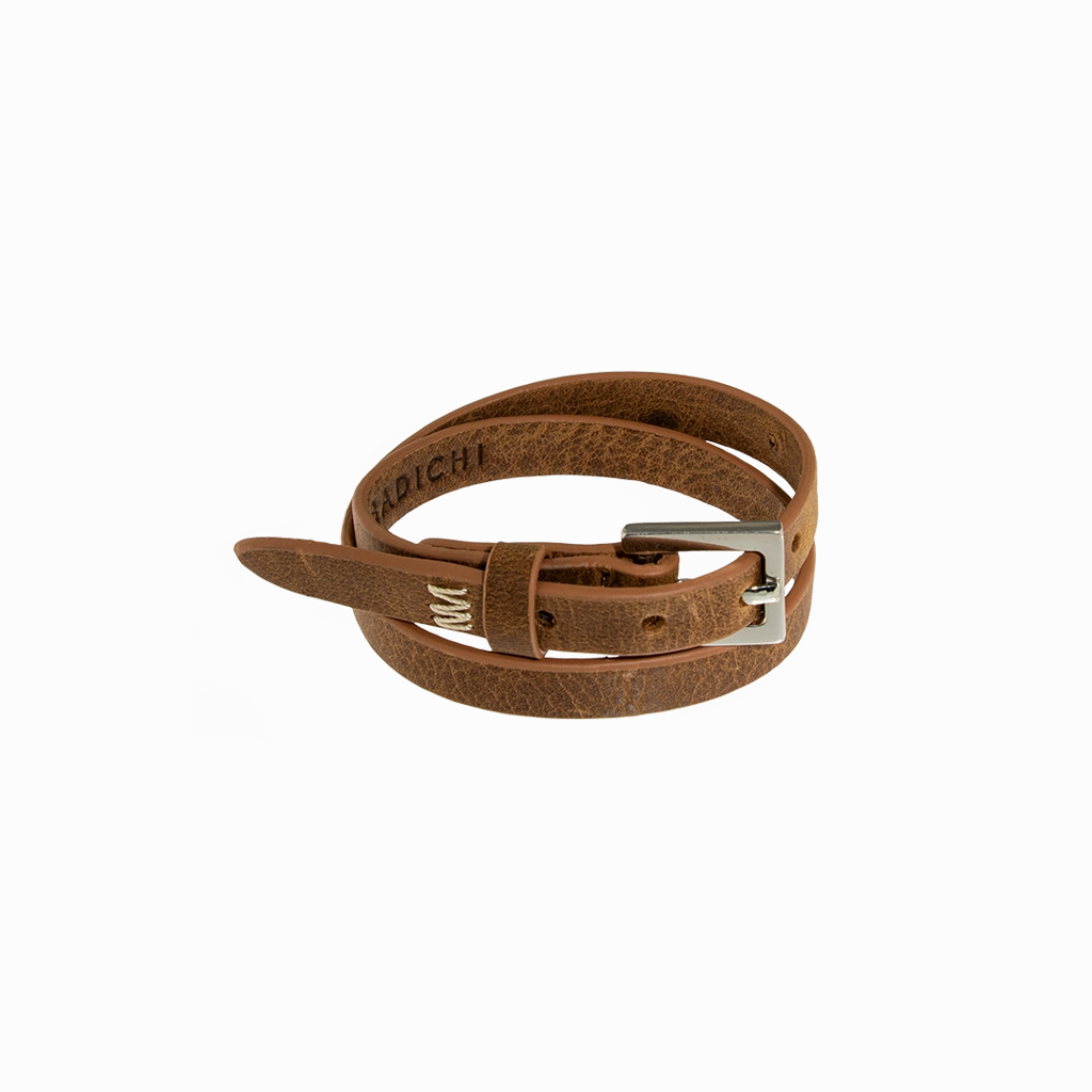 NYC Double Wrap Bracelet Women Cognac
