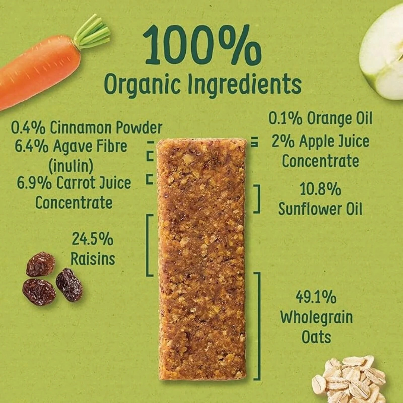 Organix Carrot Cake Soft Oaty Bars 12  months 138g (6x23g)