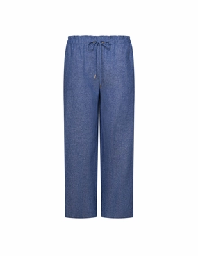 Petite Pull On Drawstring Wide Leg Cropped Pant