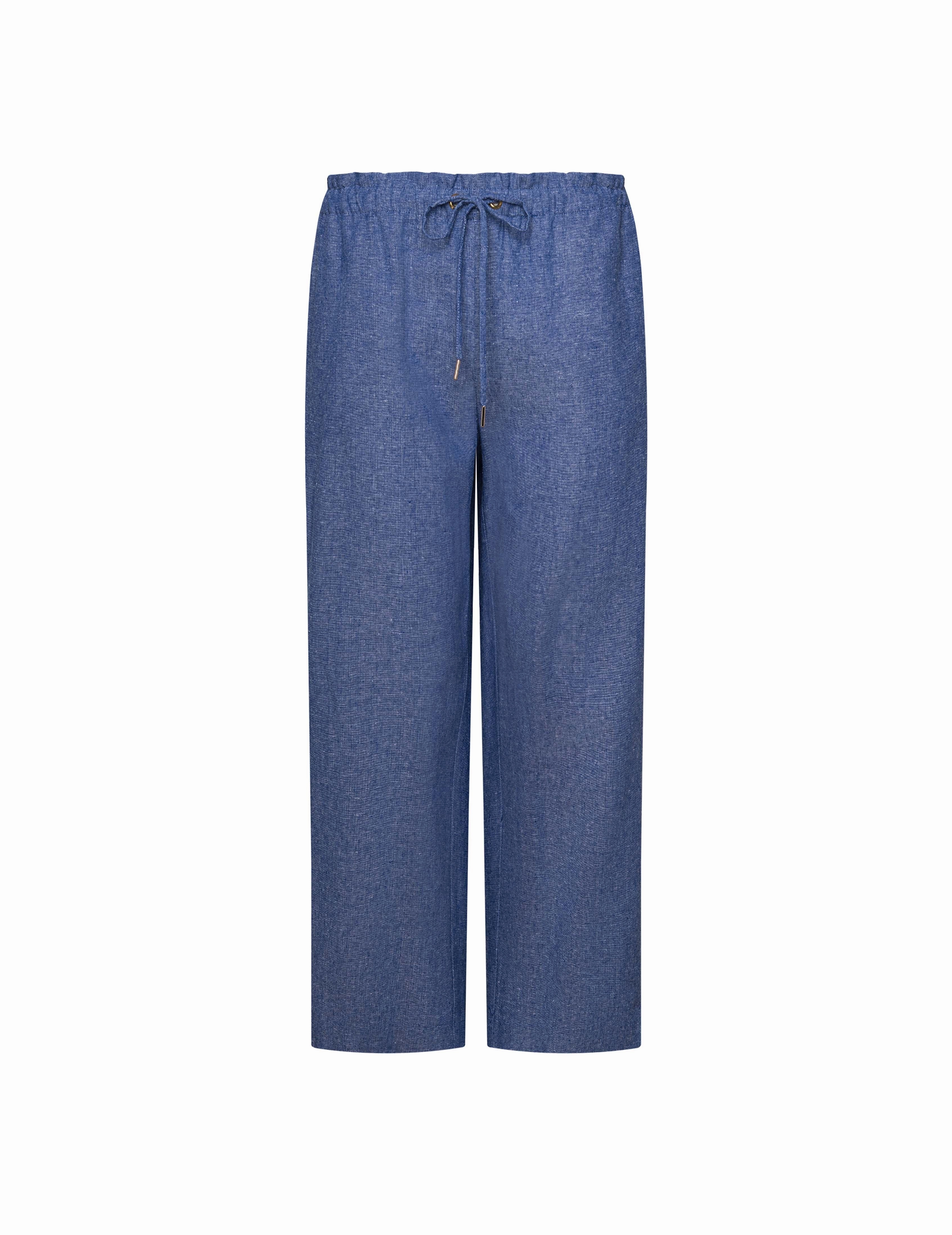 Petite Pull On Drawstring Wide Leg Cropped Pant
