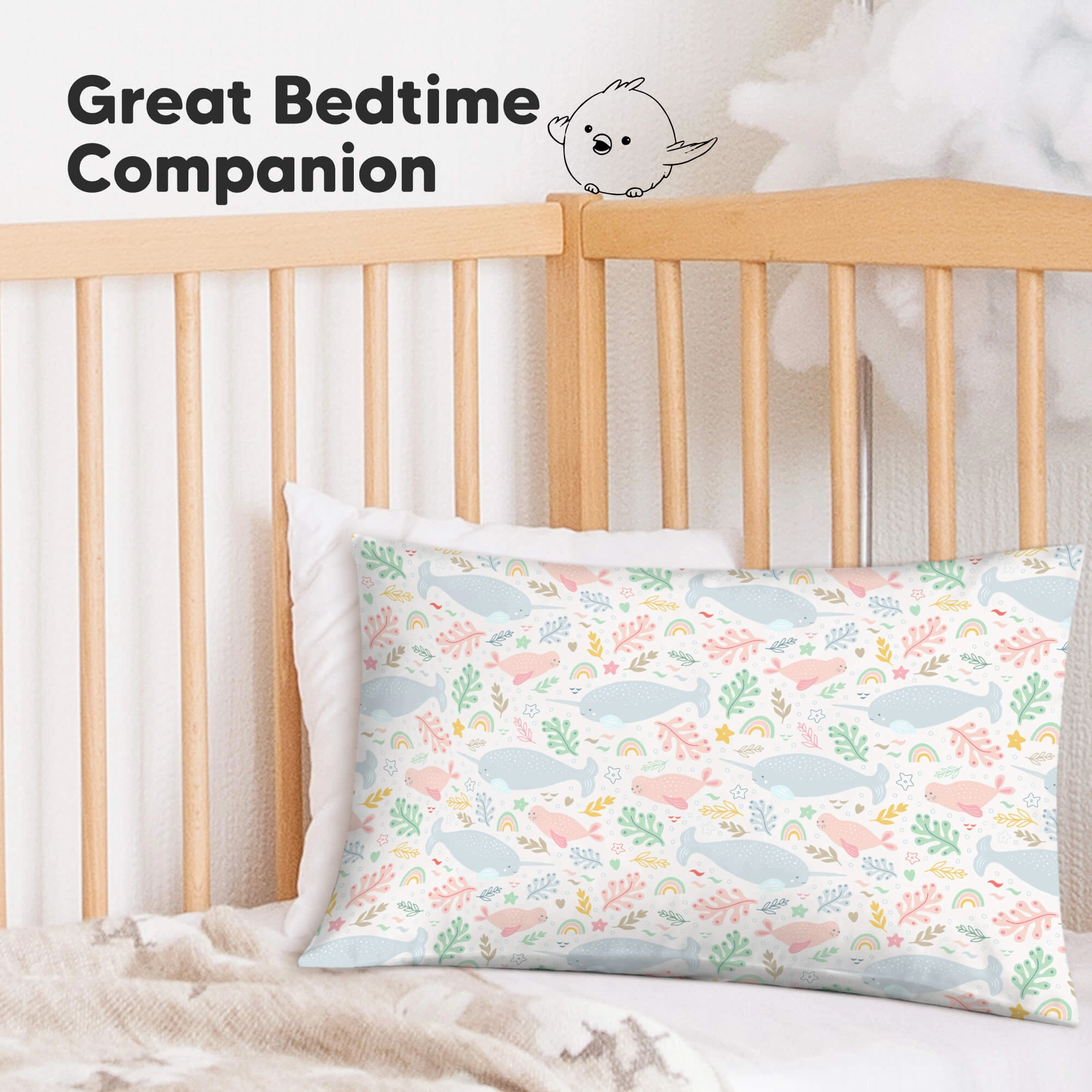 Printed Toddler Pillowcase 13X18" (Narwhal)