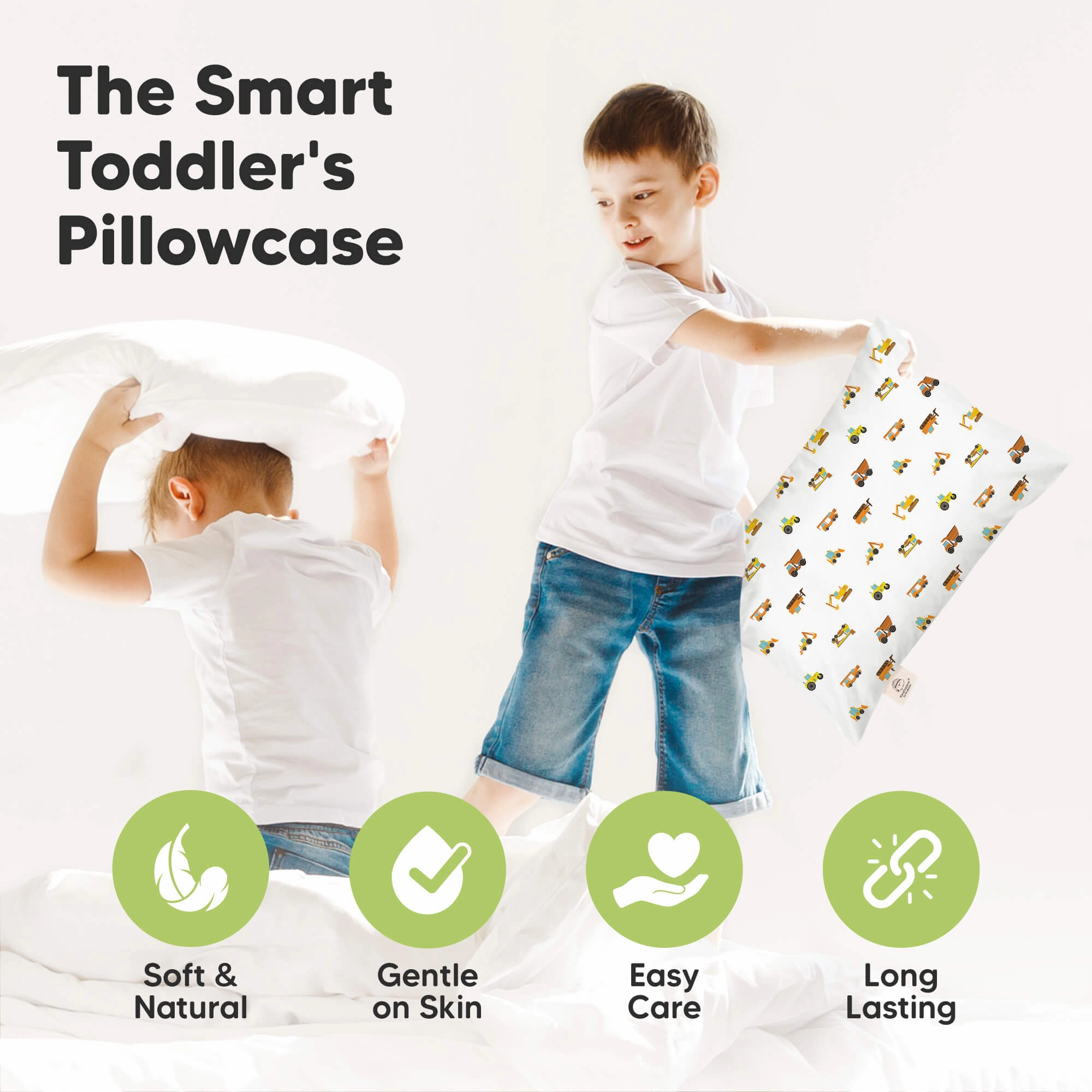 Printed Toddler Pillowcase 13X18" (Robo Pals)