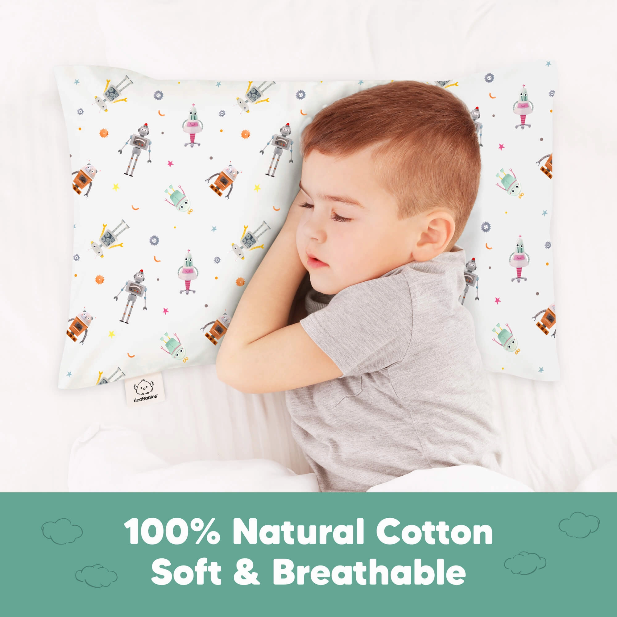 Printed Toddler Pillowcase 13X18" (Robo Pals)