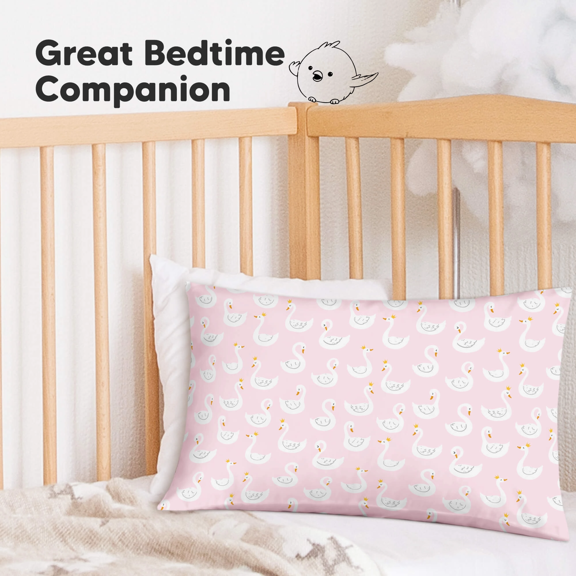 Printed Toddler Pillowcase 13X18" (Swan Lake)