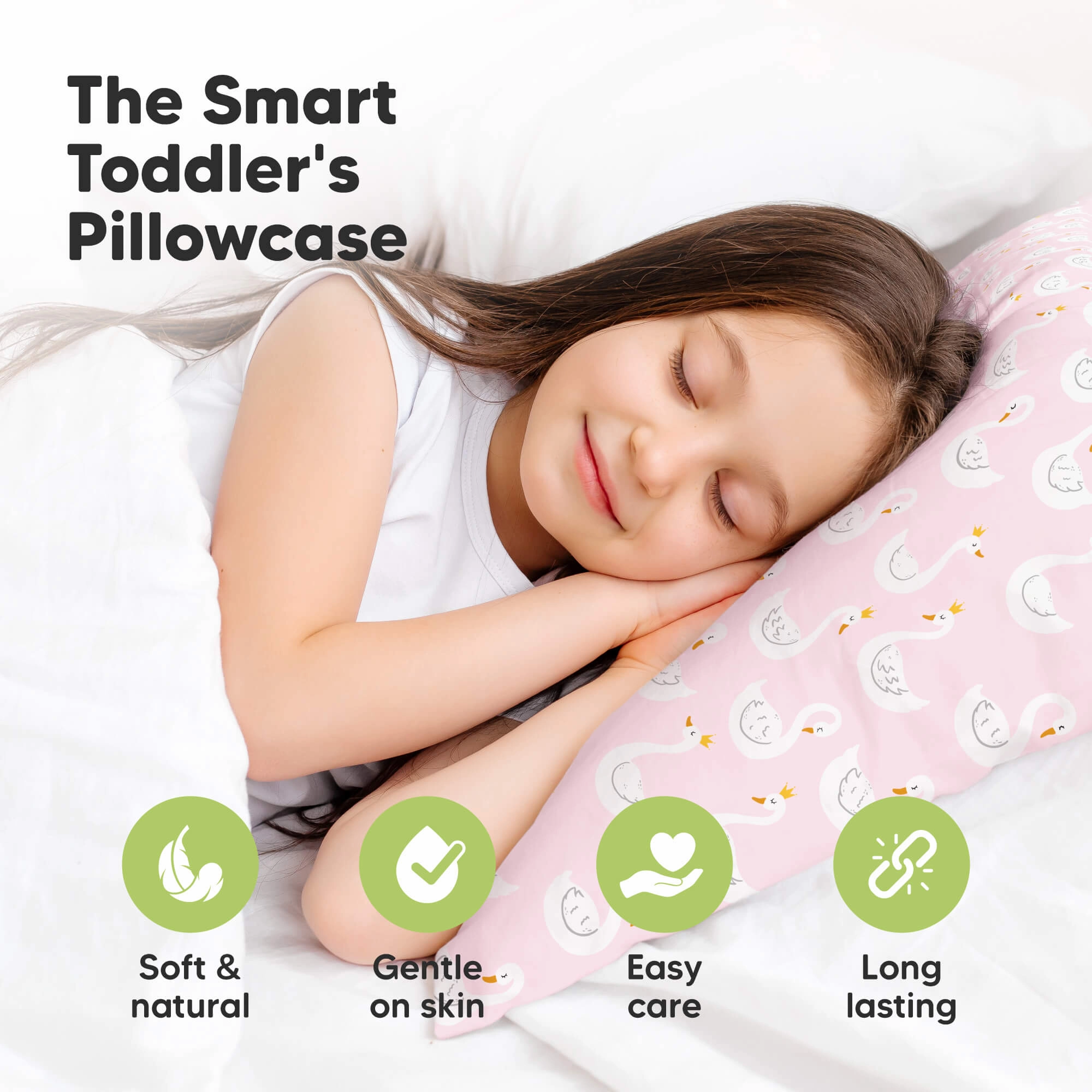 Printed Toddler Pillowcase 13X18" (Swan Lake)