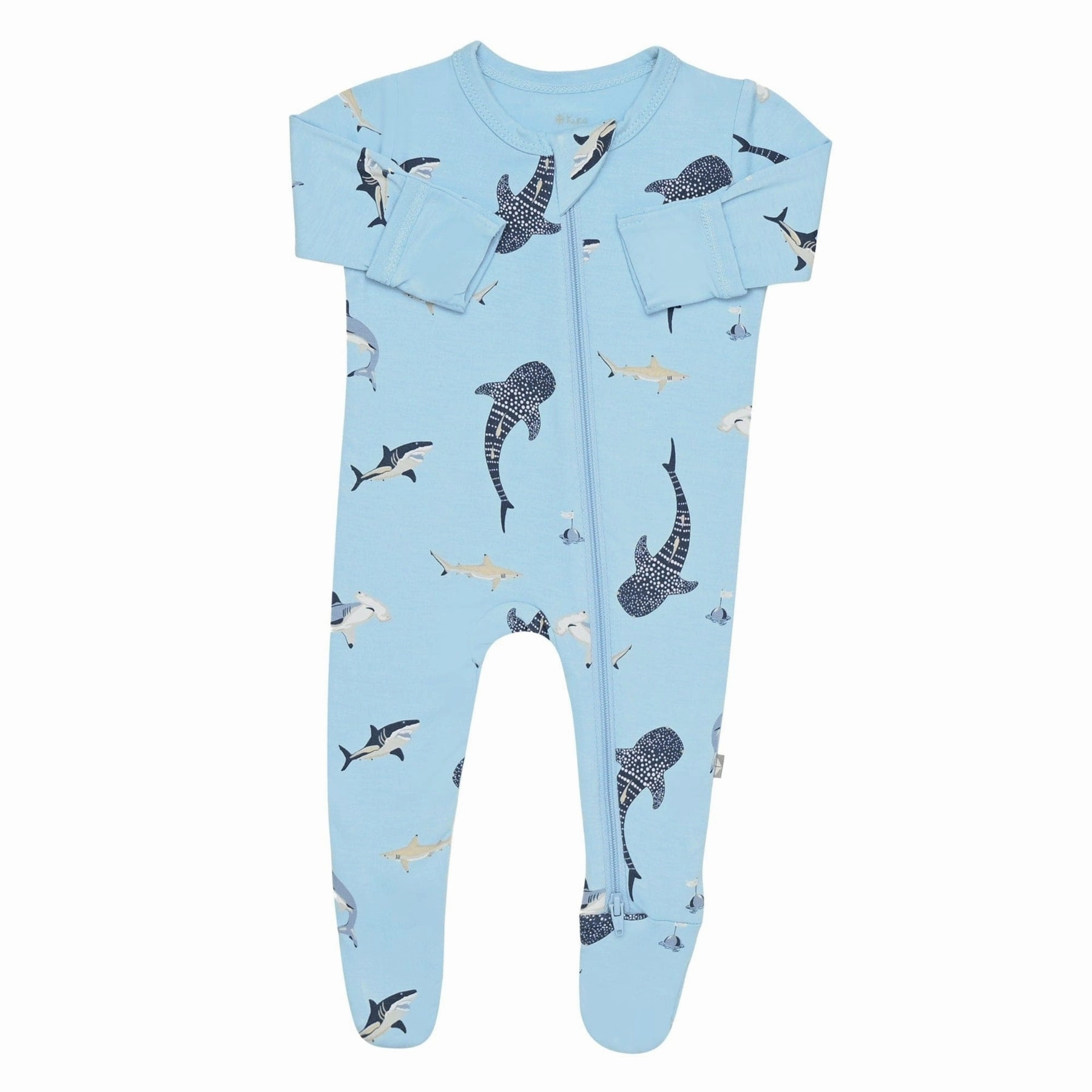 Printed Zippered Footie - Stream Shark