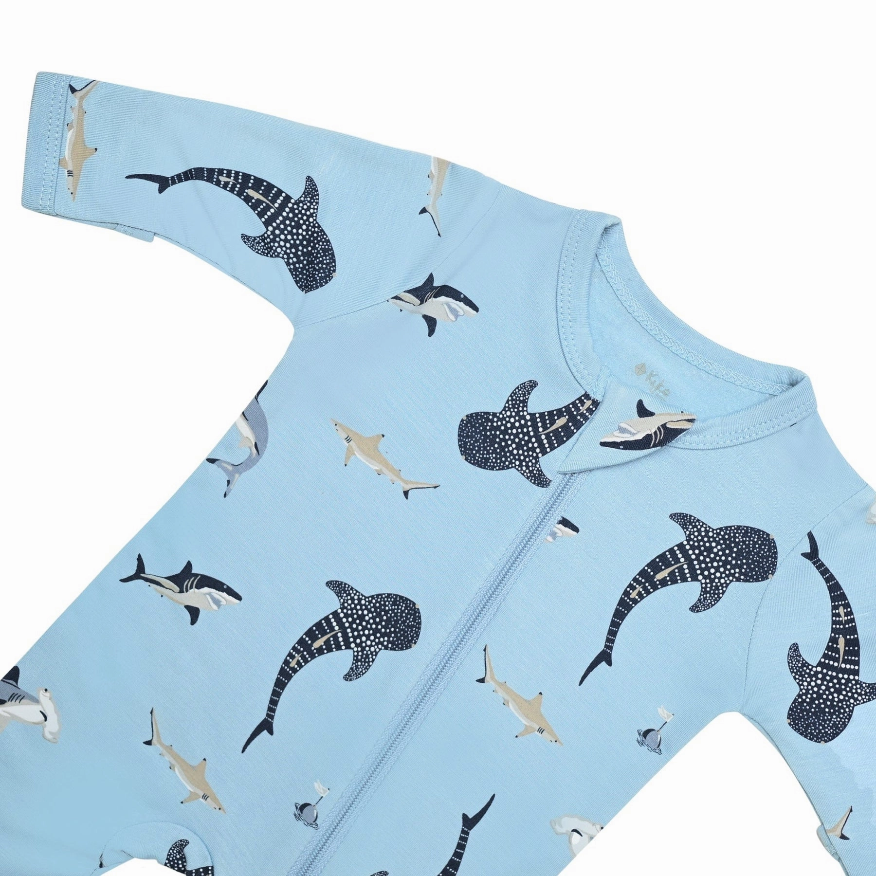 Printed Zippered Footie - Stream Shark