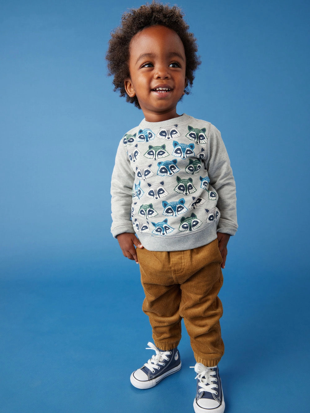 Raccoon Baby Popover - Med Heather Grey - FINAL SALE