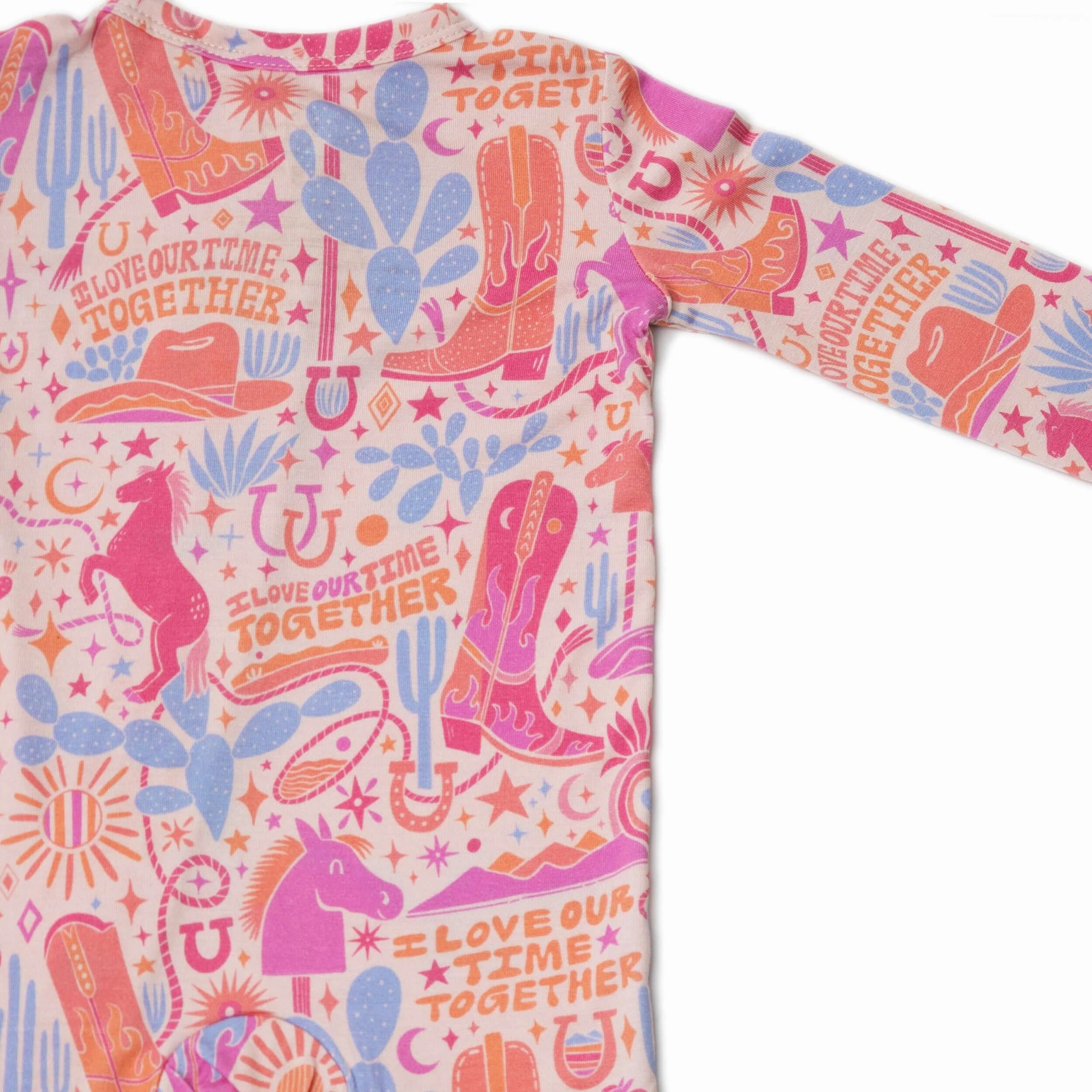 Saddle Up | Bamboo Footless Onesie Romper | "I Love Our Time Together"