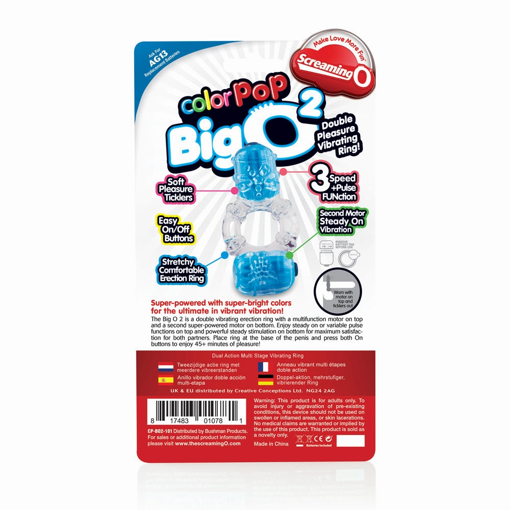 Screaming O ColorPoP Big O 2 - Double Pleasure Vibrating Ring