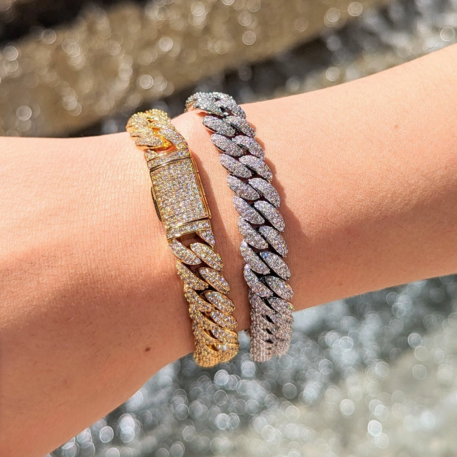 Silver Diamond Cuban Link Bracelet