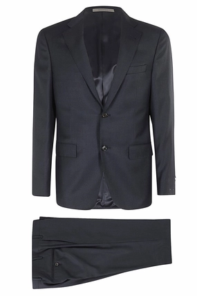 Single-Breasted Tailored Suit With Houndstooth Pattern