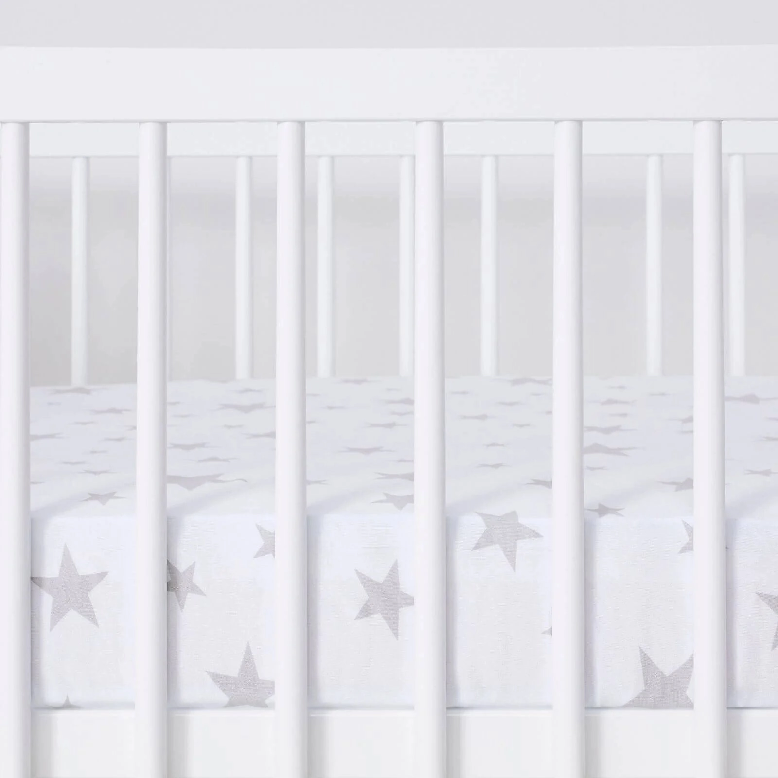 Snüz Cot & Cot Bed Fitted Sheet 2 Pack - Grey Stars