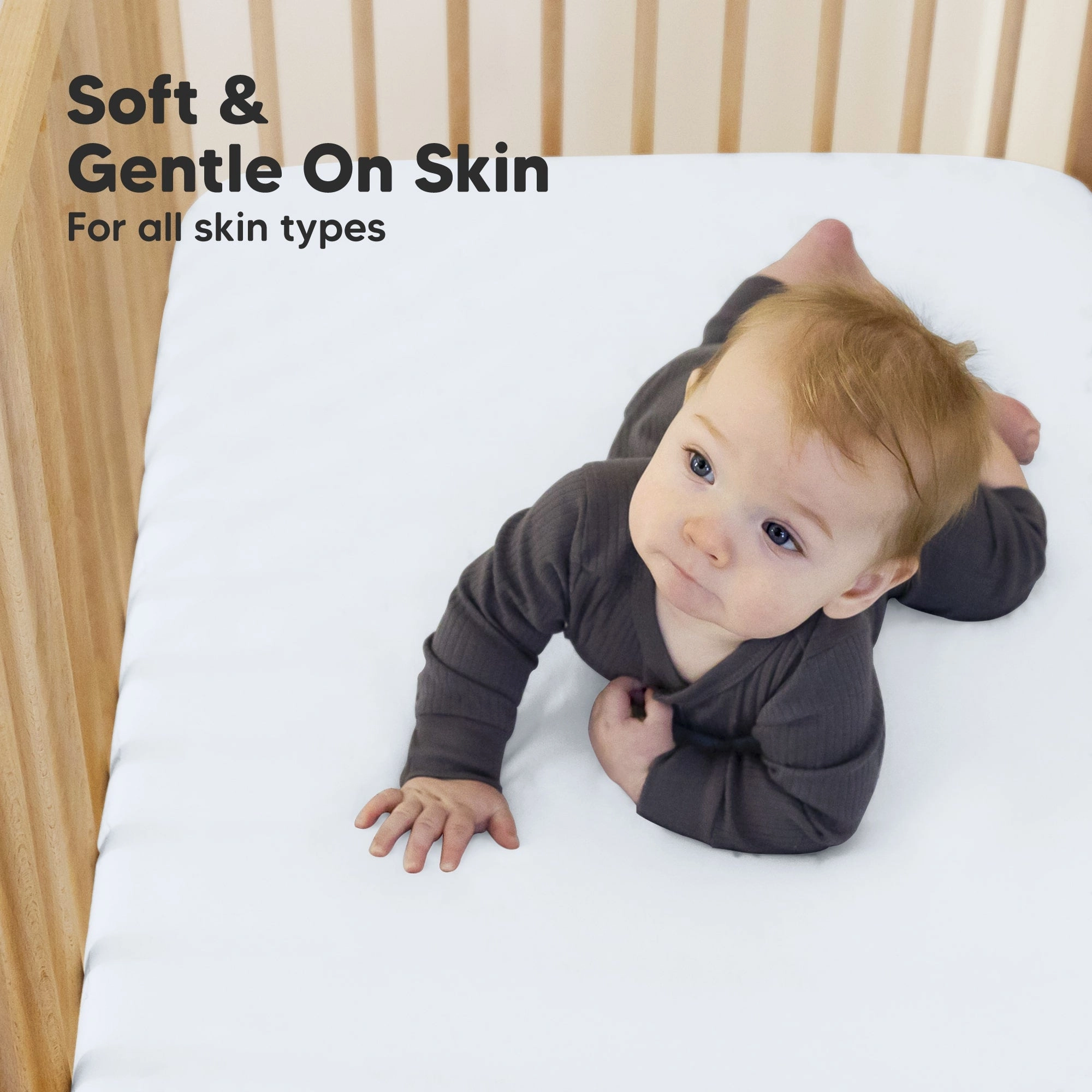Soothe Fitted Crib Sheet (Blue Flax)