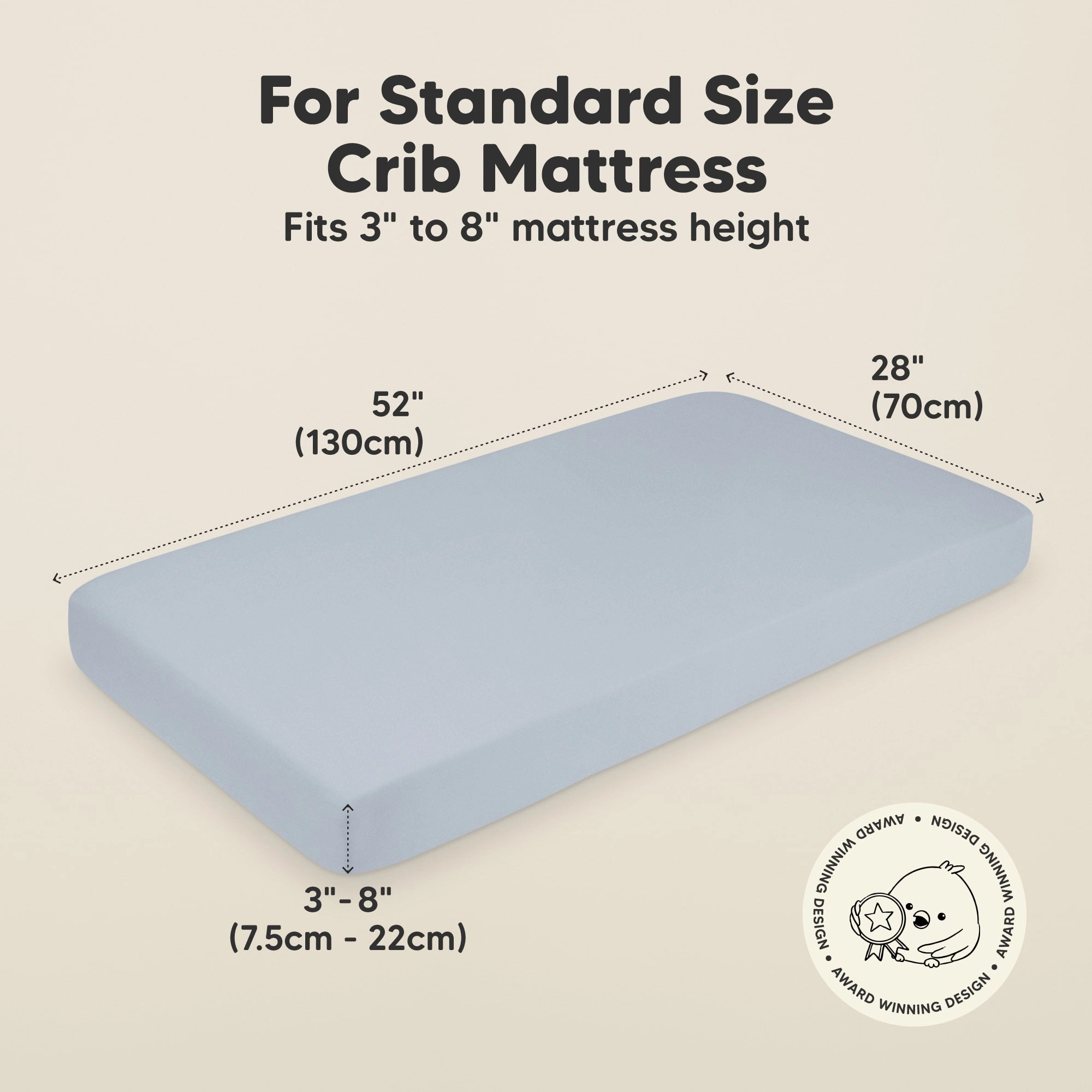 Soothe Fitted Crib Sheet (Blue Flax)