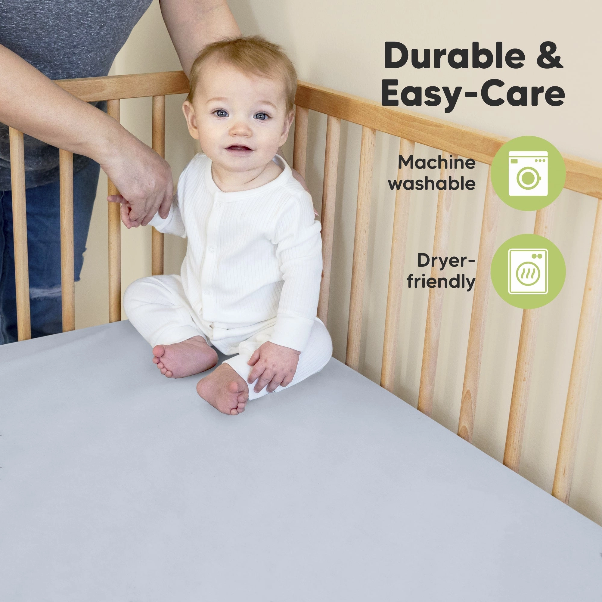 Soothe Fitted Crib Sheet (Blue Flax)