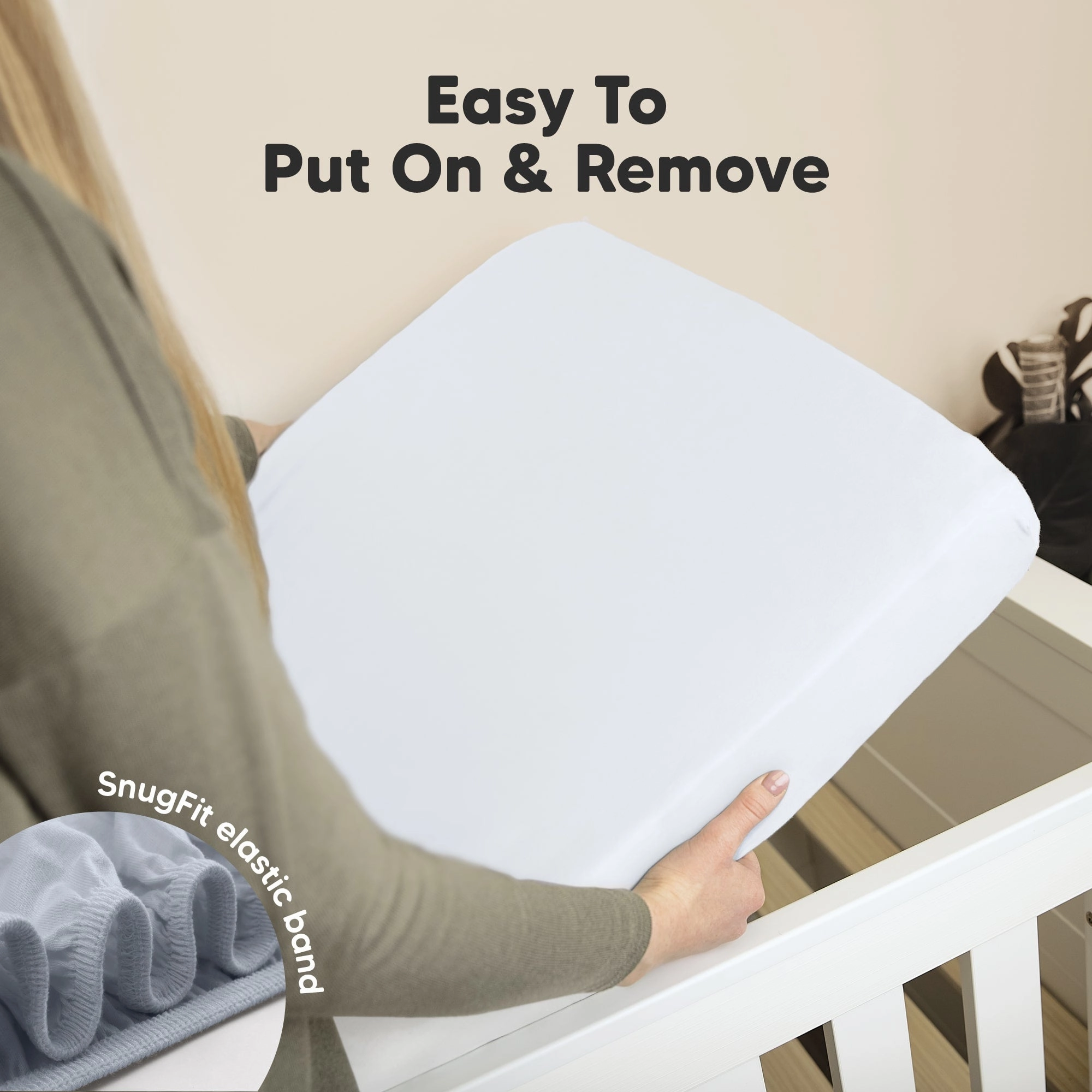 Soothe Fitted Crib Sheet (Blue Flax)