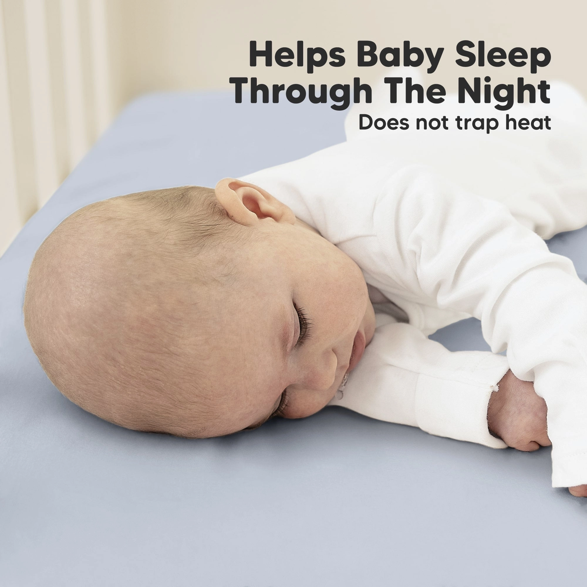 Soothe Fitted Crib Sheet (Blue Flax)
