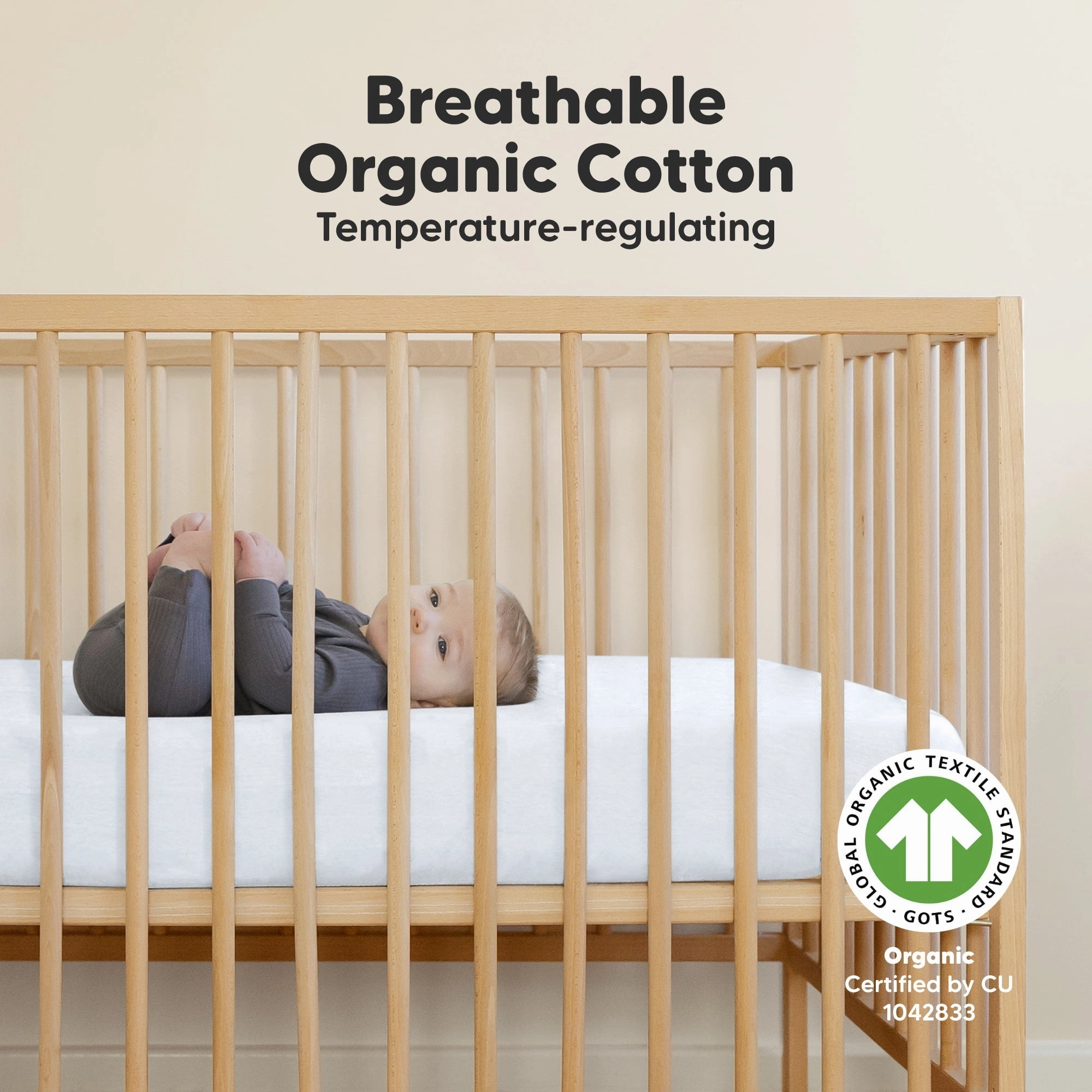 Soothe Fitted Crib Sheet (Blue Flax)