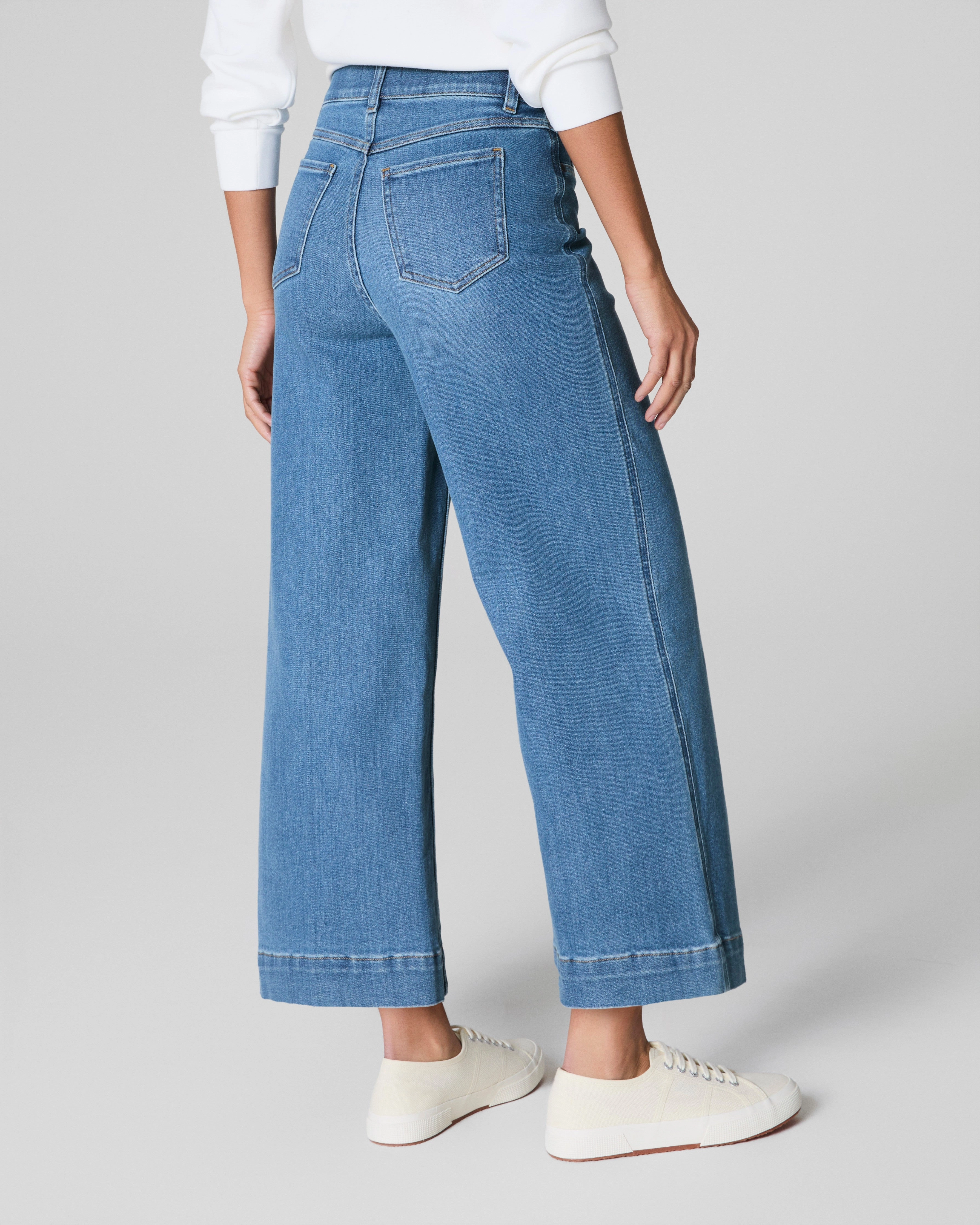 SPANXshape™ EveryWear Cropped Wide Leg Jeans, Stonewashed Blue