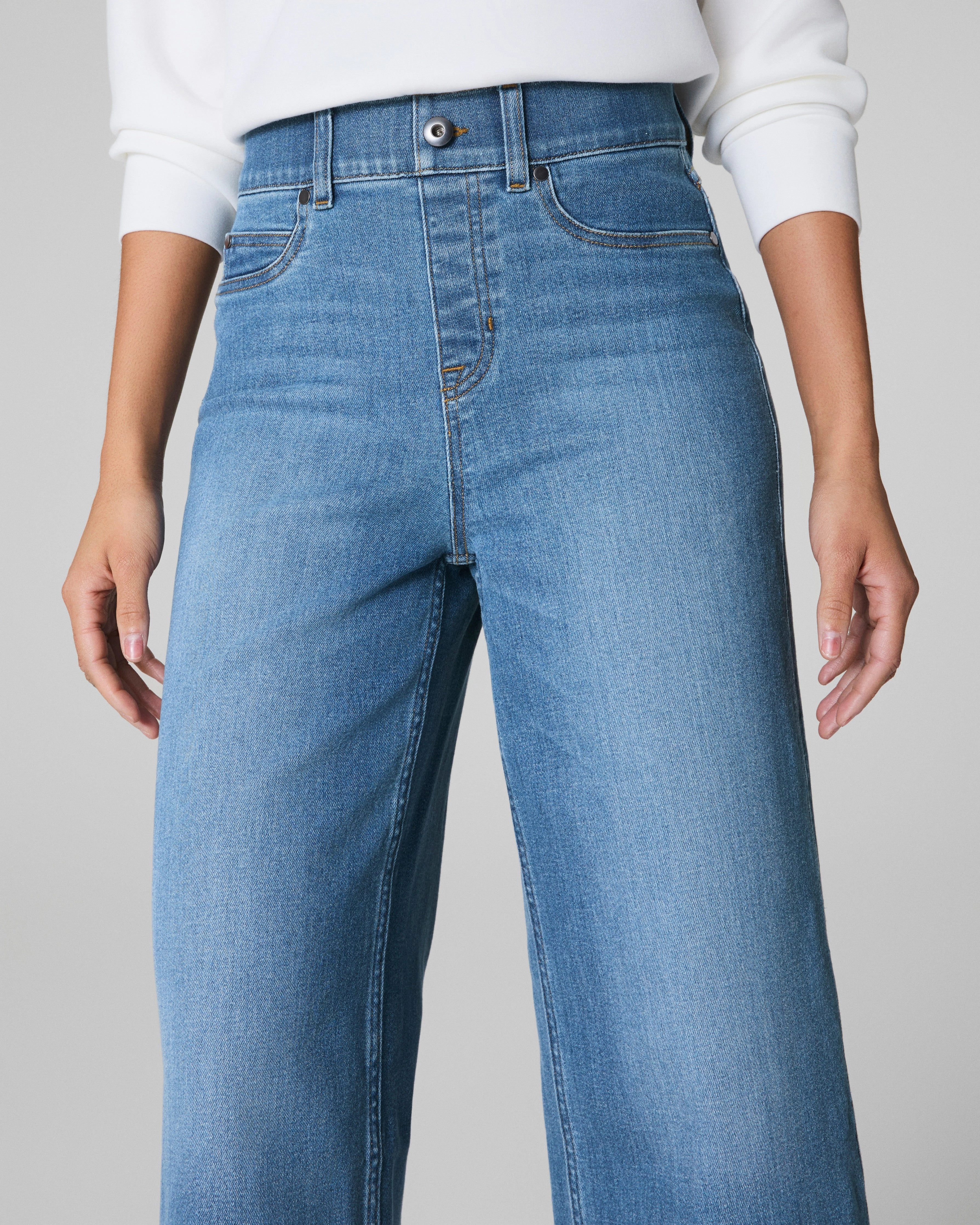 SPANXshape™ EveryWear Cropped Wide Leg Jeans, Stonewashed Blue