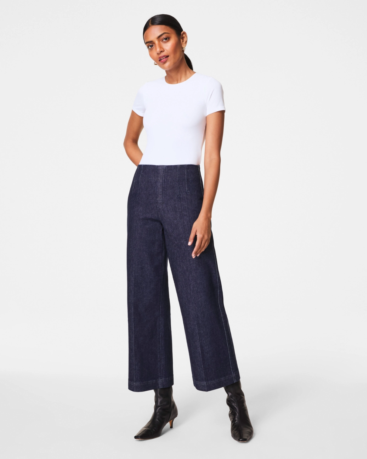 SPANXshape™ EveryWear Zero Waistband Cropped Wide Leg Jeans