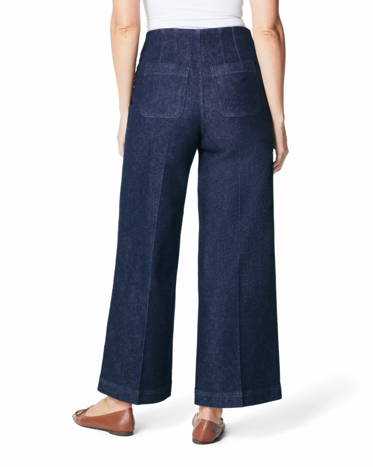 SPANXshape™ EveryWear Zero Waistband Cropped Wide Leg Jeans