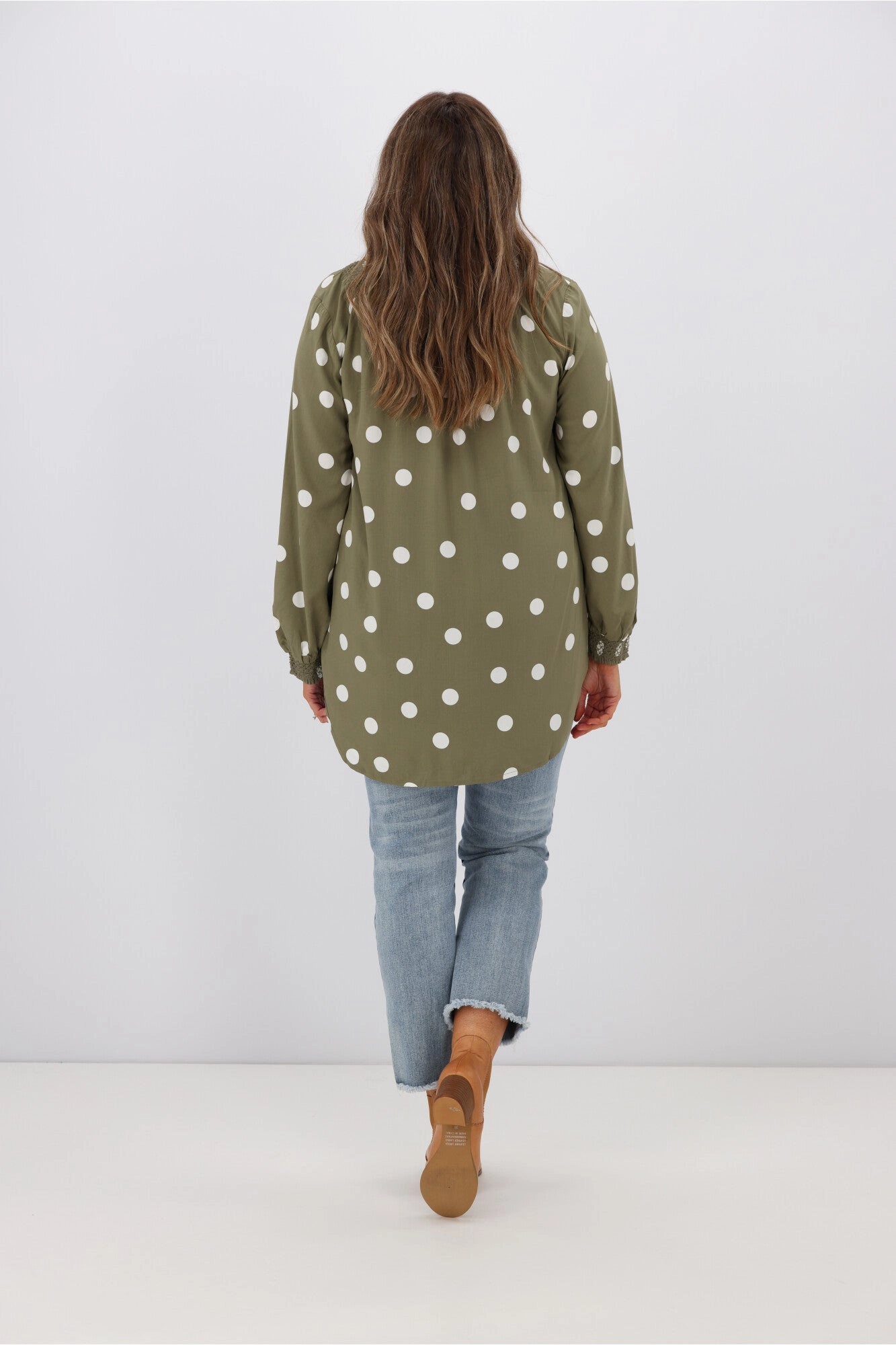 Stella   Gemma Polly Blouse Olive Spot