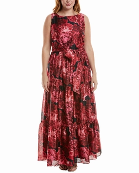 TAHARI ASL Plus Tiered Gown